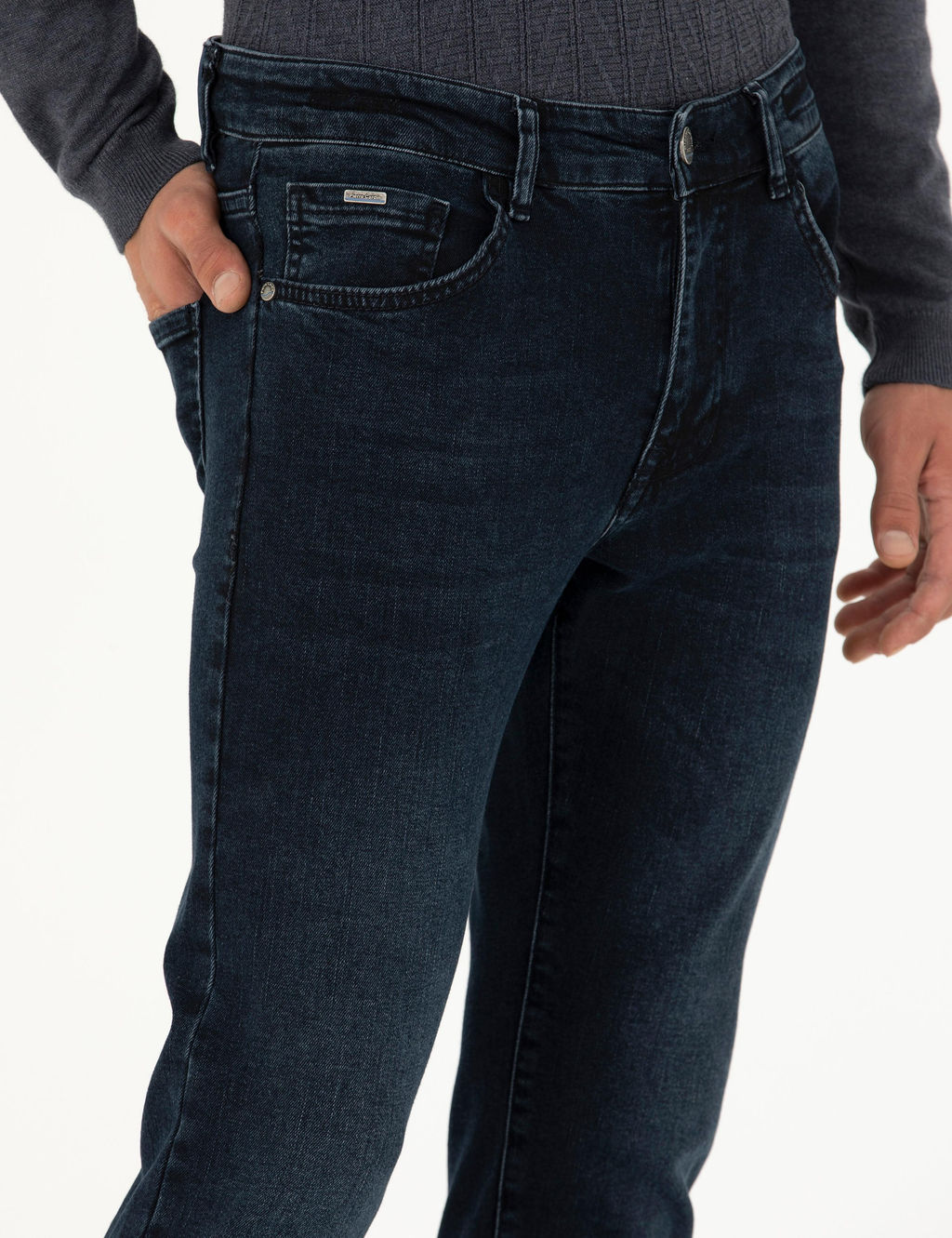 Lacivert Slim Fit Jean Pantolon