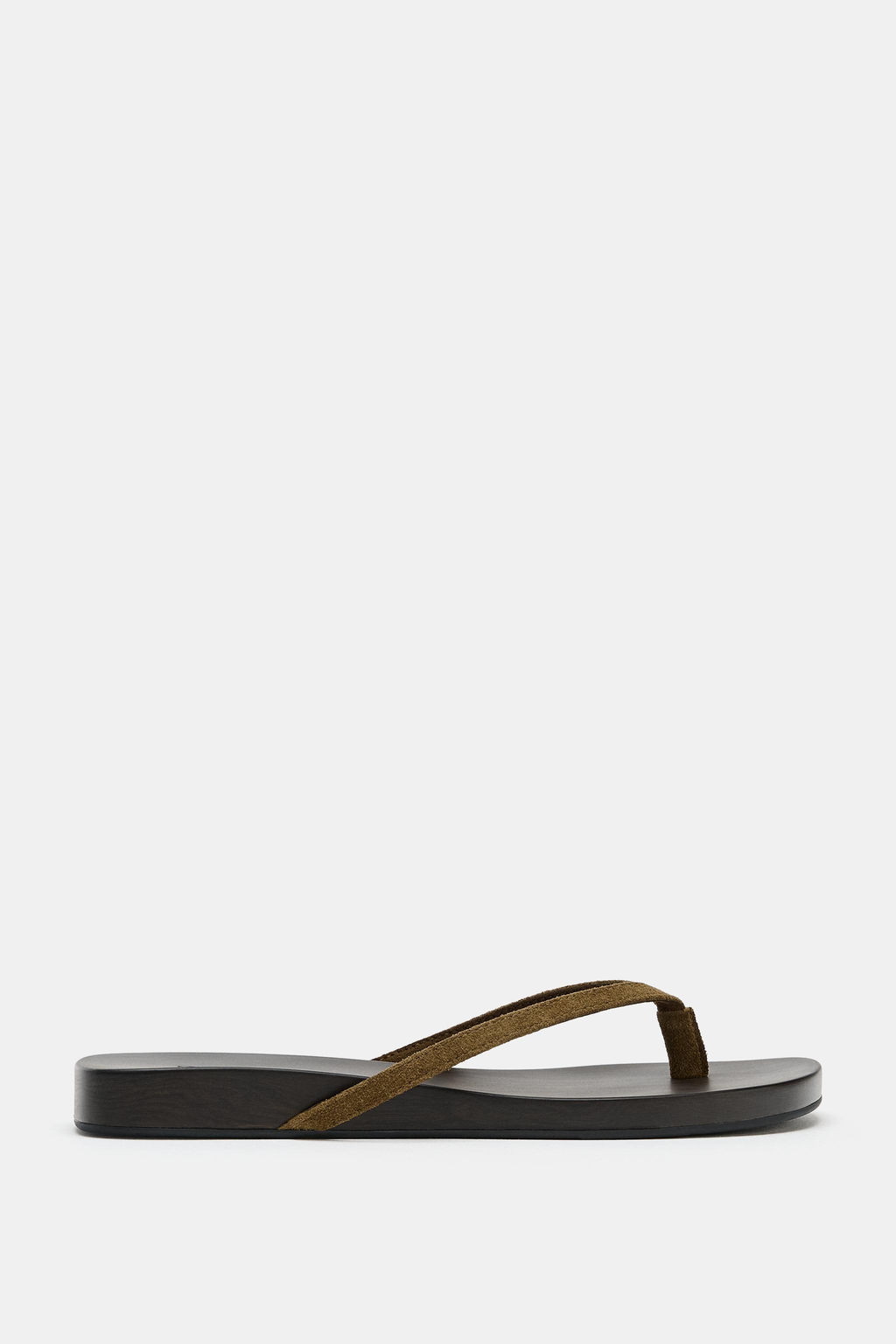 SANDALIA PLANA SERRAJE / Tostado oscuro - Zara фото 3