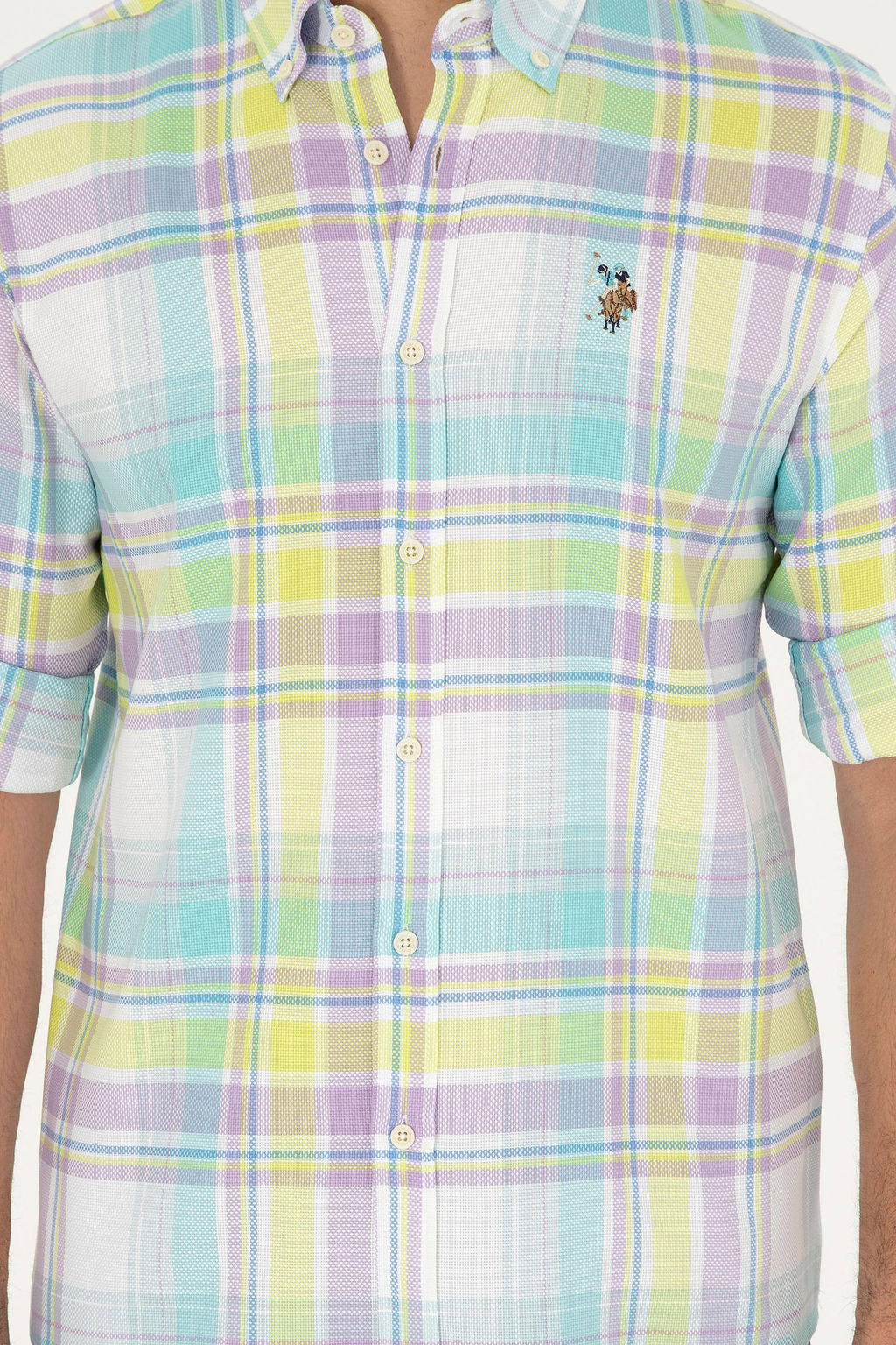 U. S. Polo Assn / Мужская мятная рубашка с длинным рукавом - U.s. polo assn фото 7