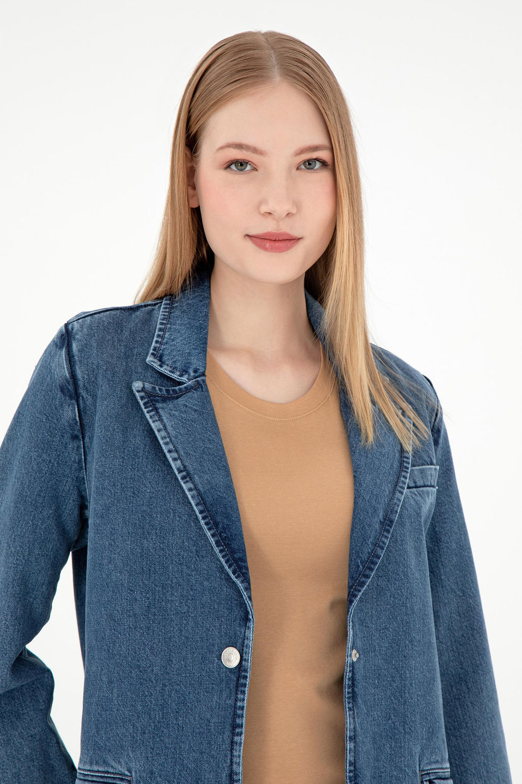 Женская голубая джинсовая рубашка Неожиданная скидка в корзине - U.s. polo assn фото 2