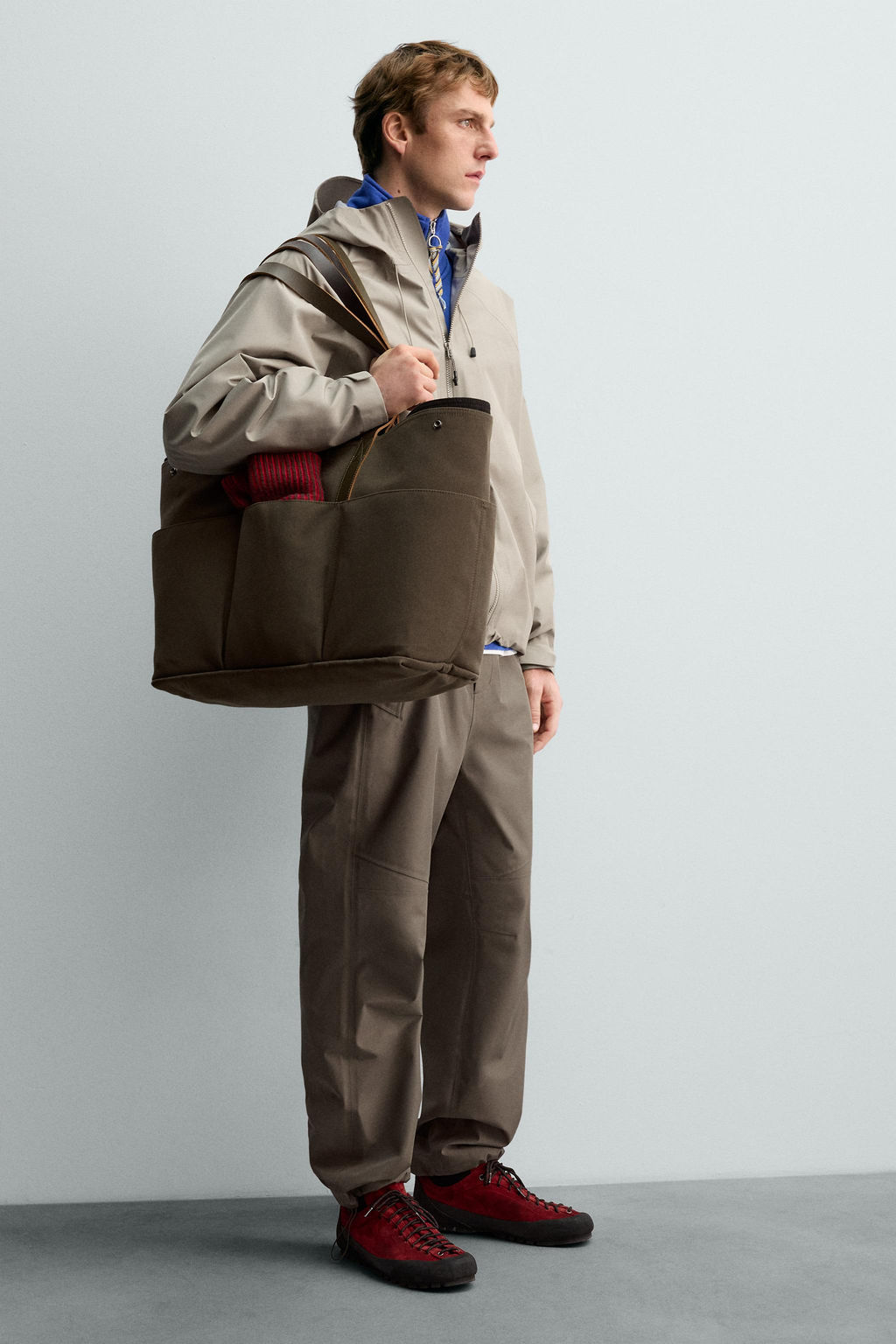 TOTE BAG WITH LEATHER DETAILS AARON LEVINE X ZARA фото 8