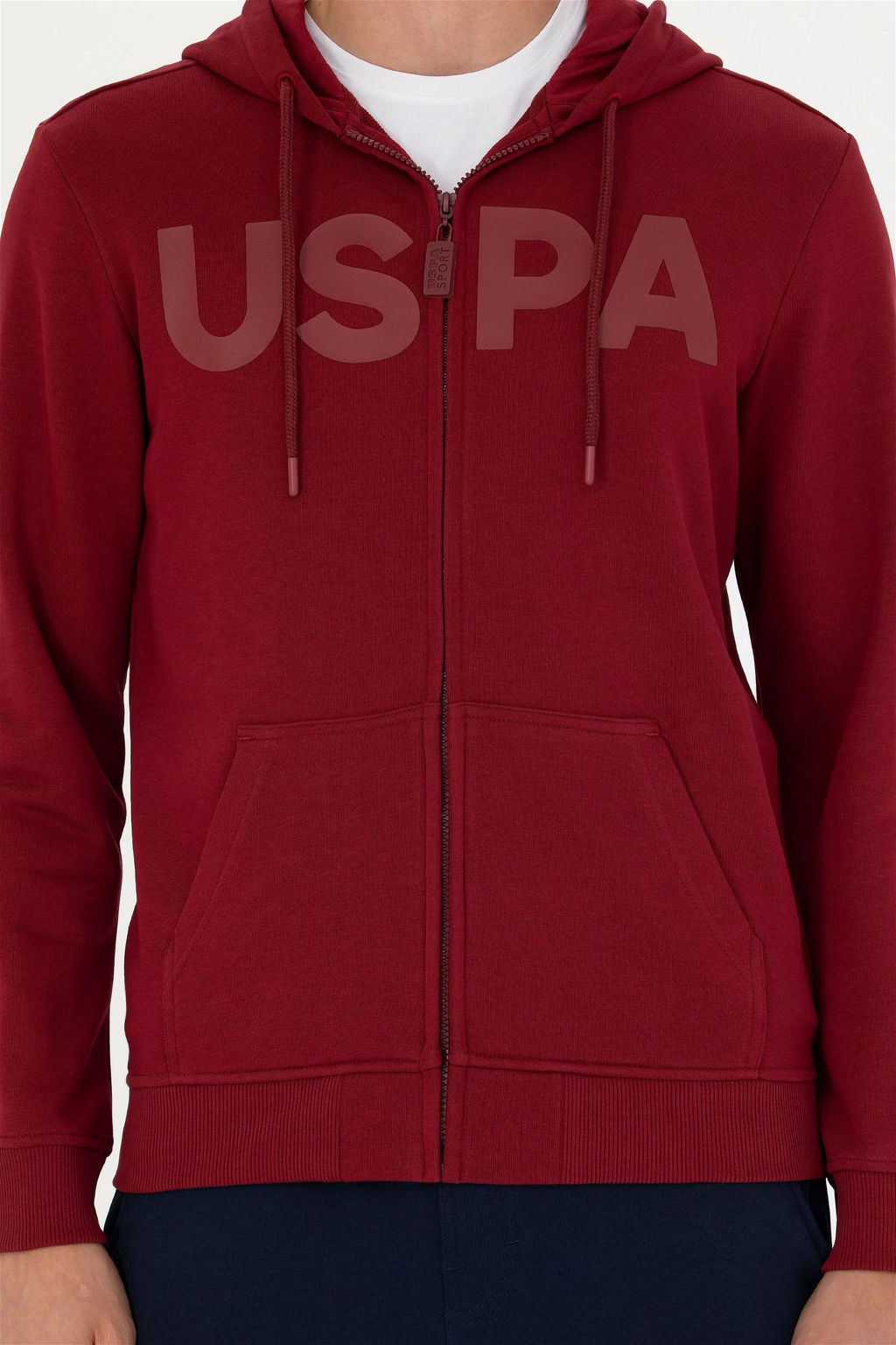 U. S. Polo Assn Мужской бордовый вязаный кардиган с капюшоном - U.s. polo assn фото 13