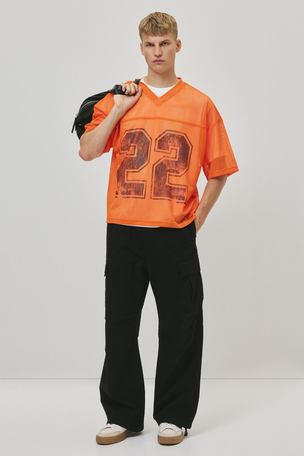 Oversized Fit Printed mesh T-shirt - H&m фото 2