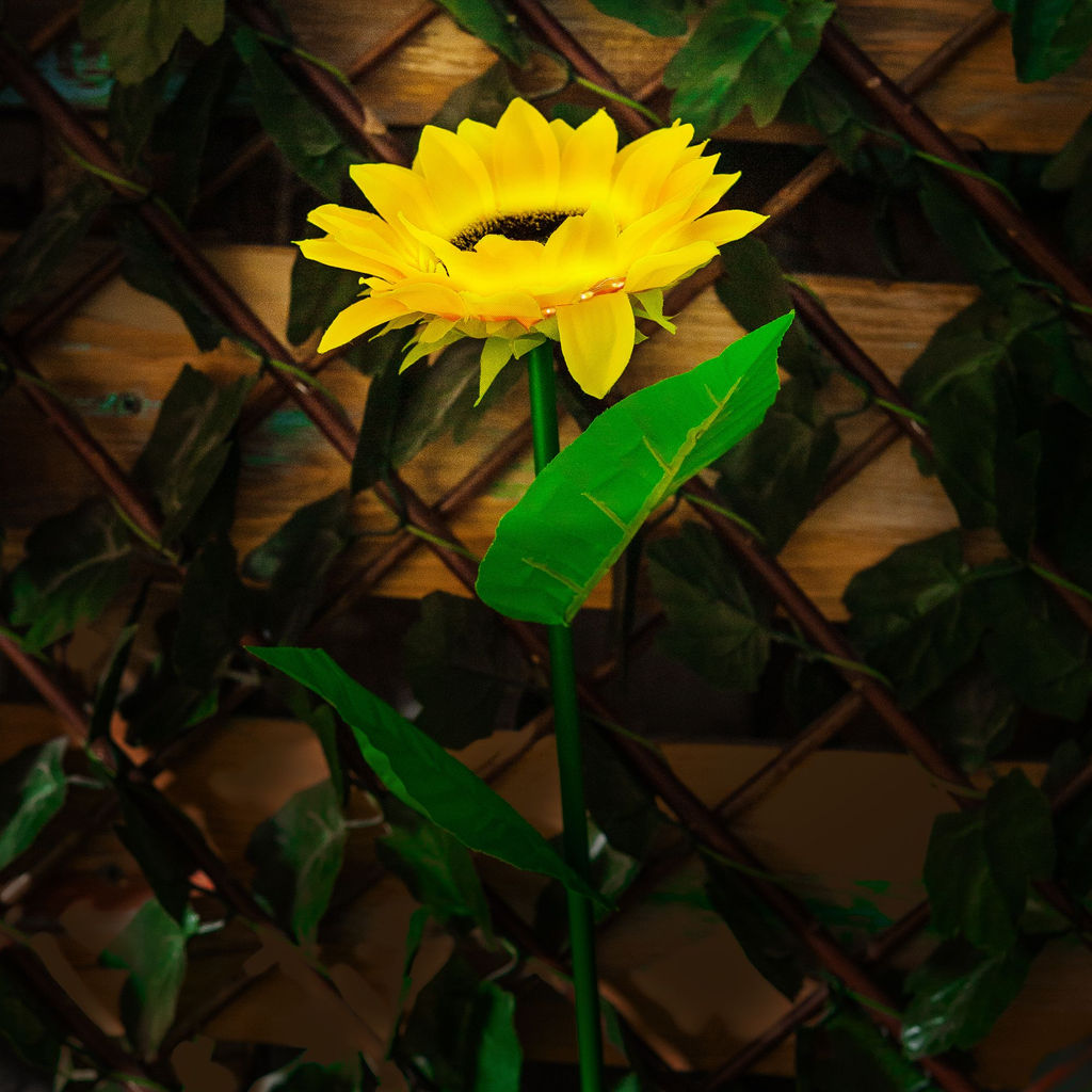USL-S-814/PT700 SUNFLOWER Садовый светильник на солнечной батарее Подсолнух. 8 светодиодов. Теплый белый свет. 1*АА Ni-Mh аккумулятор в/к. IP44. TM Uniel - Volpe фото 3
