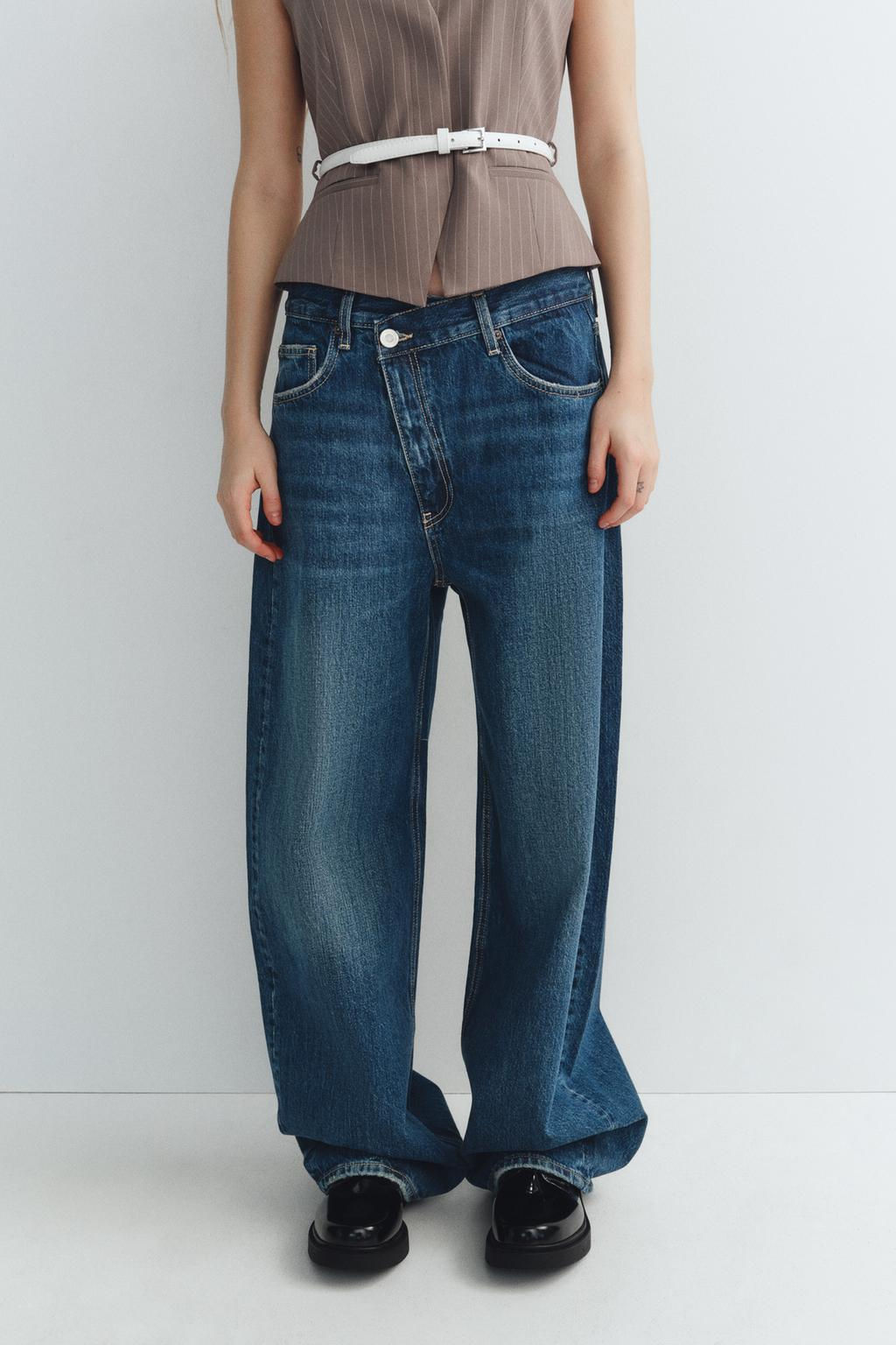 TRF MID-WAIST CROSSOVER BAGGY JEANS - Zara фото 2