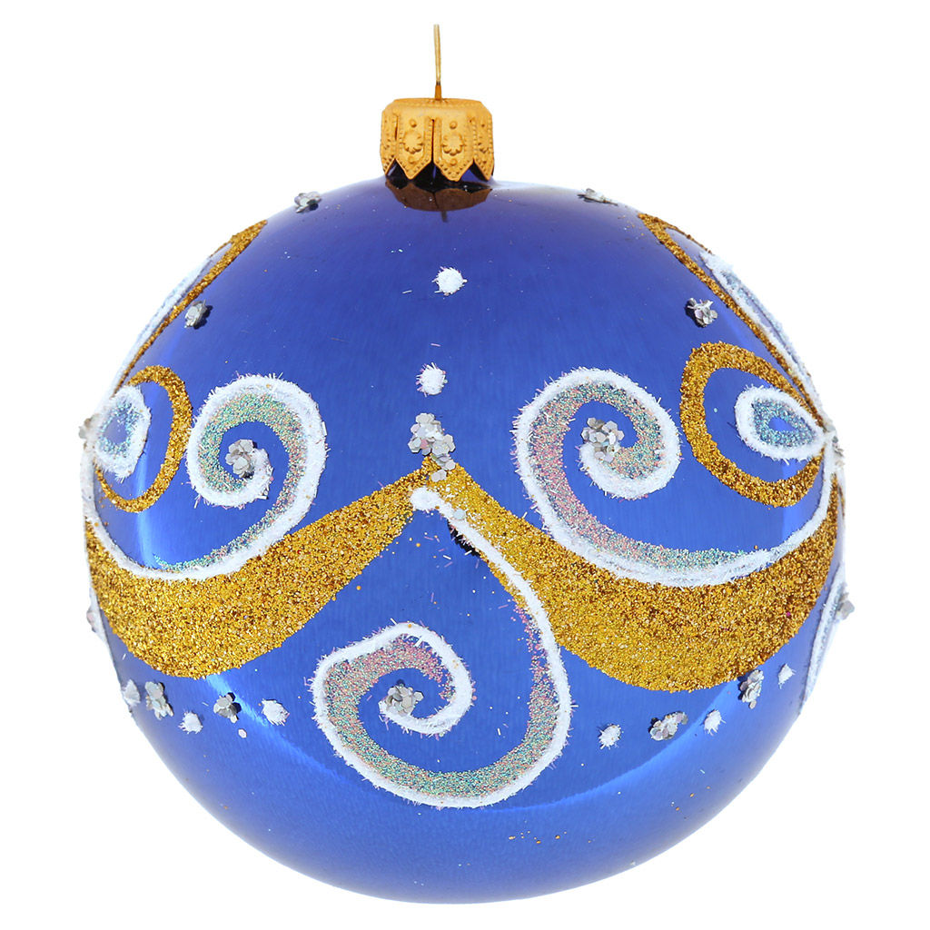 Елочная игрушка шар стеклянная Флер д8,5см, цвета микс, ручная художественная роспись, подарочная упаковка (Россия) - Домашняя мода фото 5