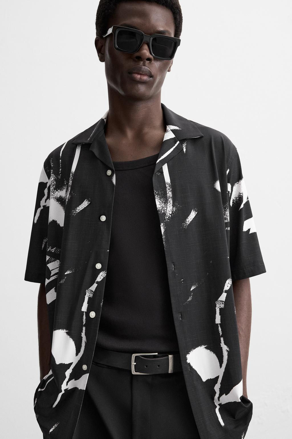 ABSTRACT PRINT STRETCH SHIRT - Zara фото 6