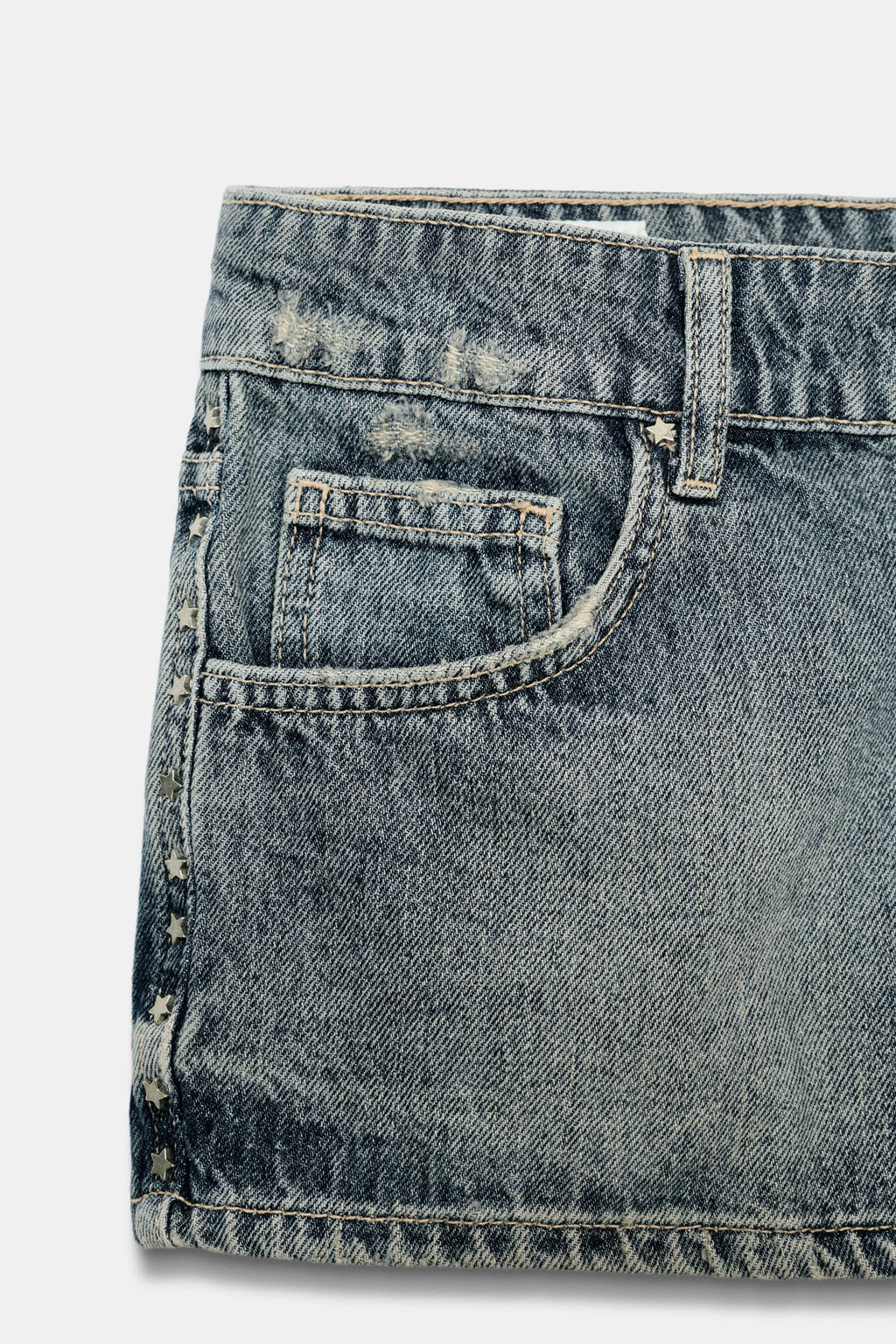 SHORTS MINI DENIM TRF TACHAS / Marino - Zara фото 8