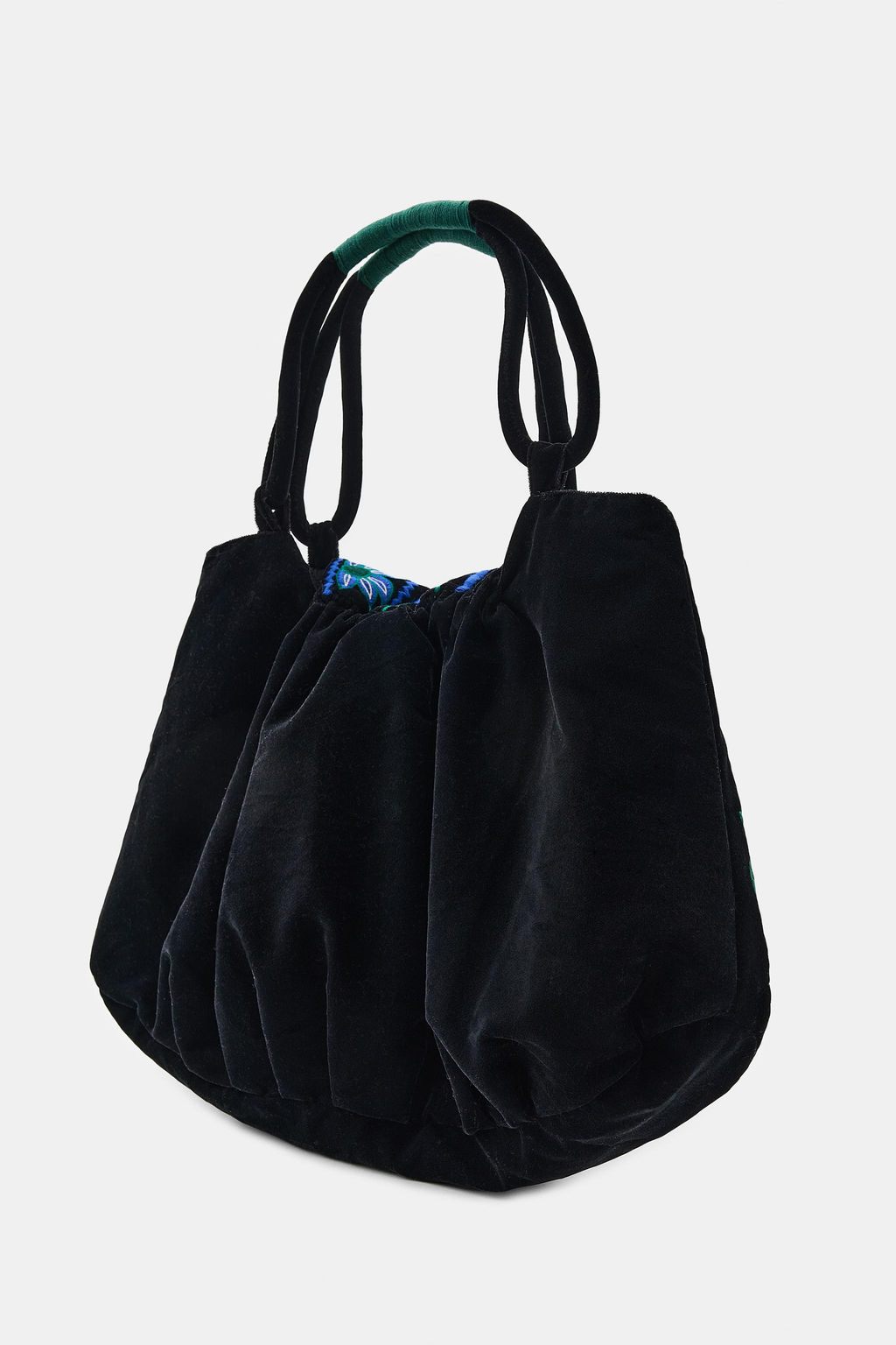 MAXI VELVET BAG WITH FLORAL EMBROIDERY - Zara фото 5