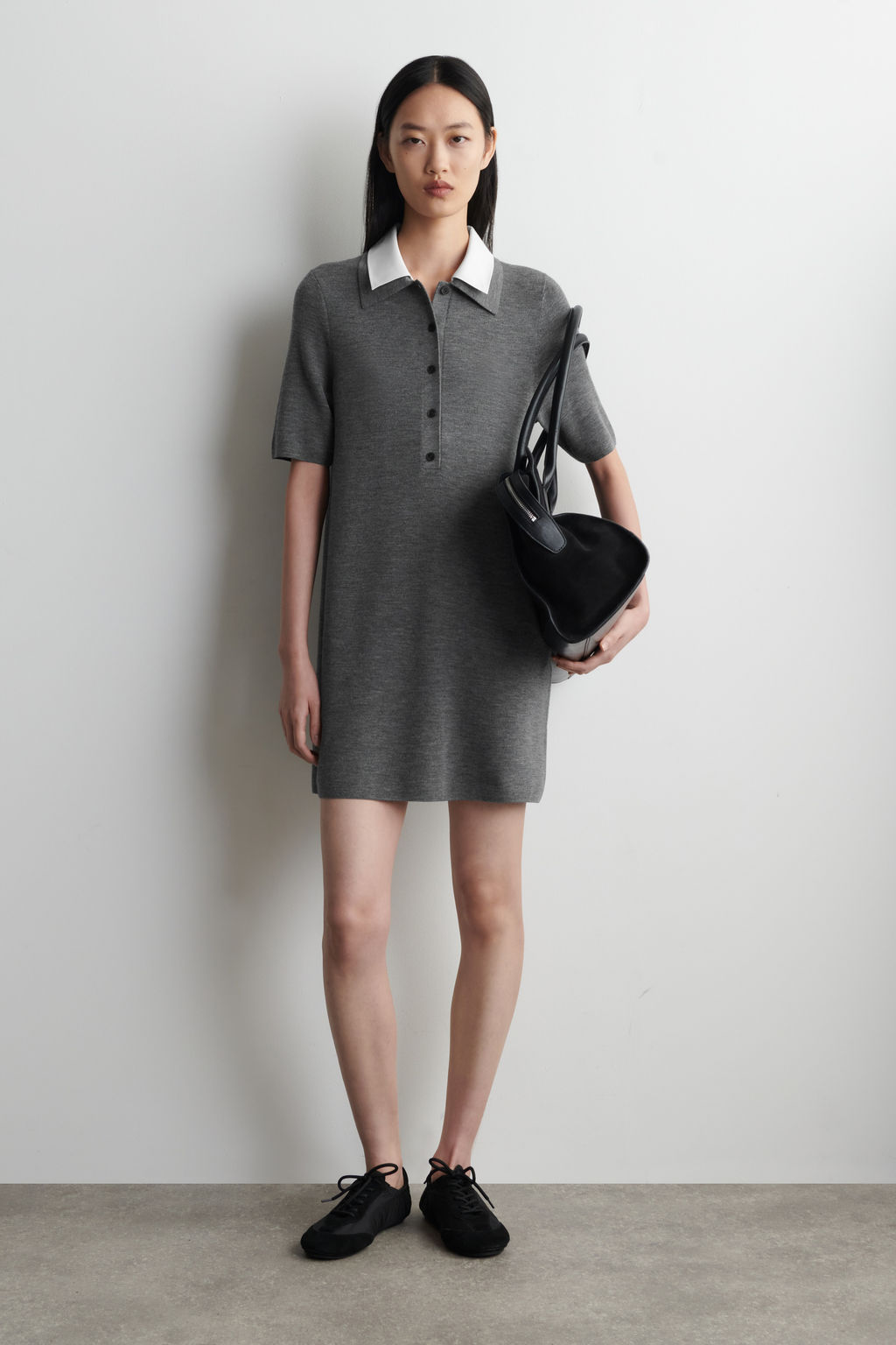VESTIDO CORTO DE LANA MERINO CON CUELLO COMBINADO - H&m фото 2