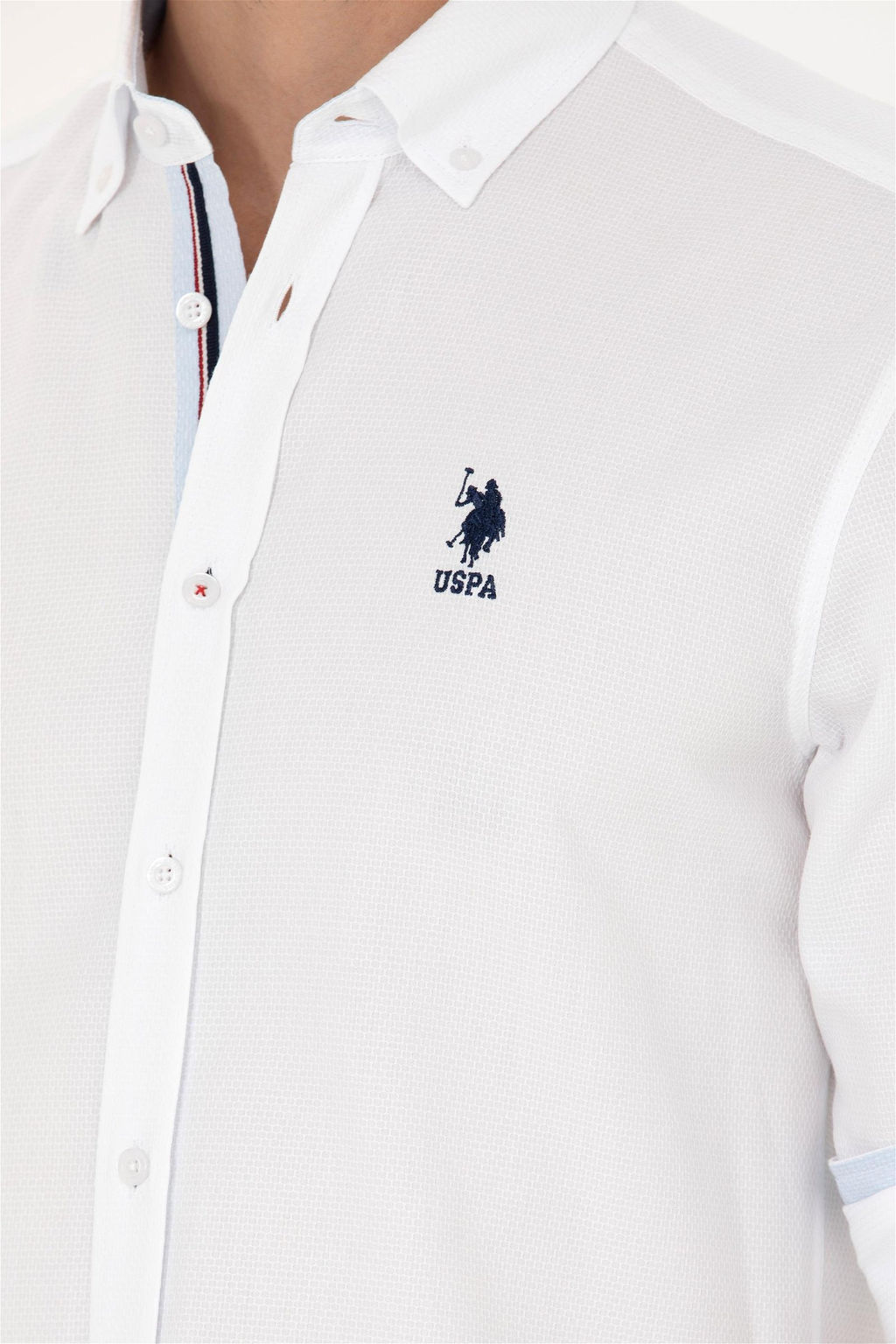 U. S. Polo Assn / Мужская белая рубашка с длинным рукавом - U.s. polo assn фото 7