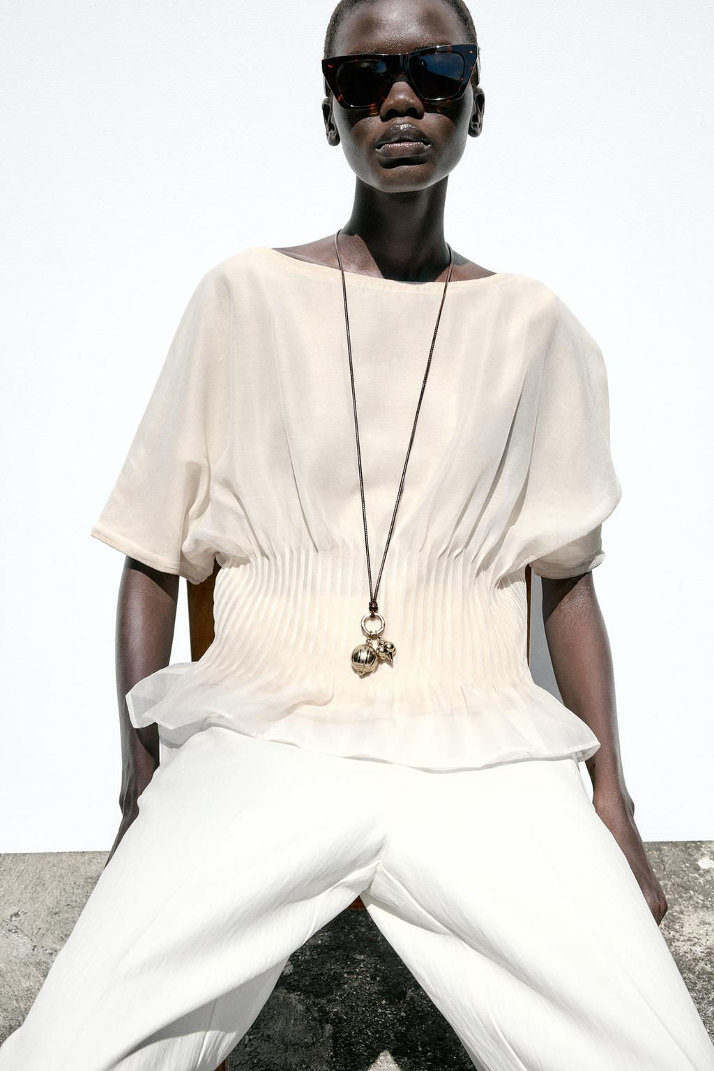 KNIT TOP WITH ORGANZA - Zara фото 5