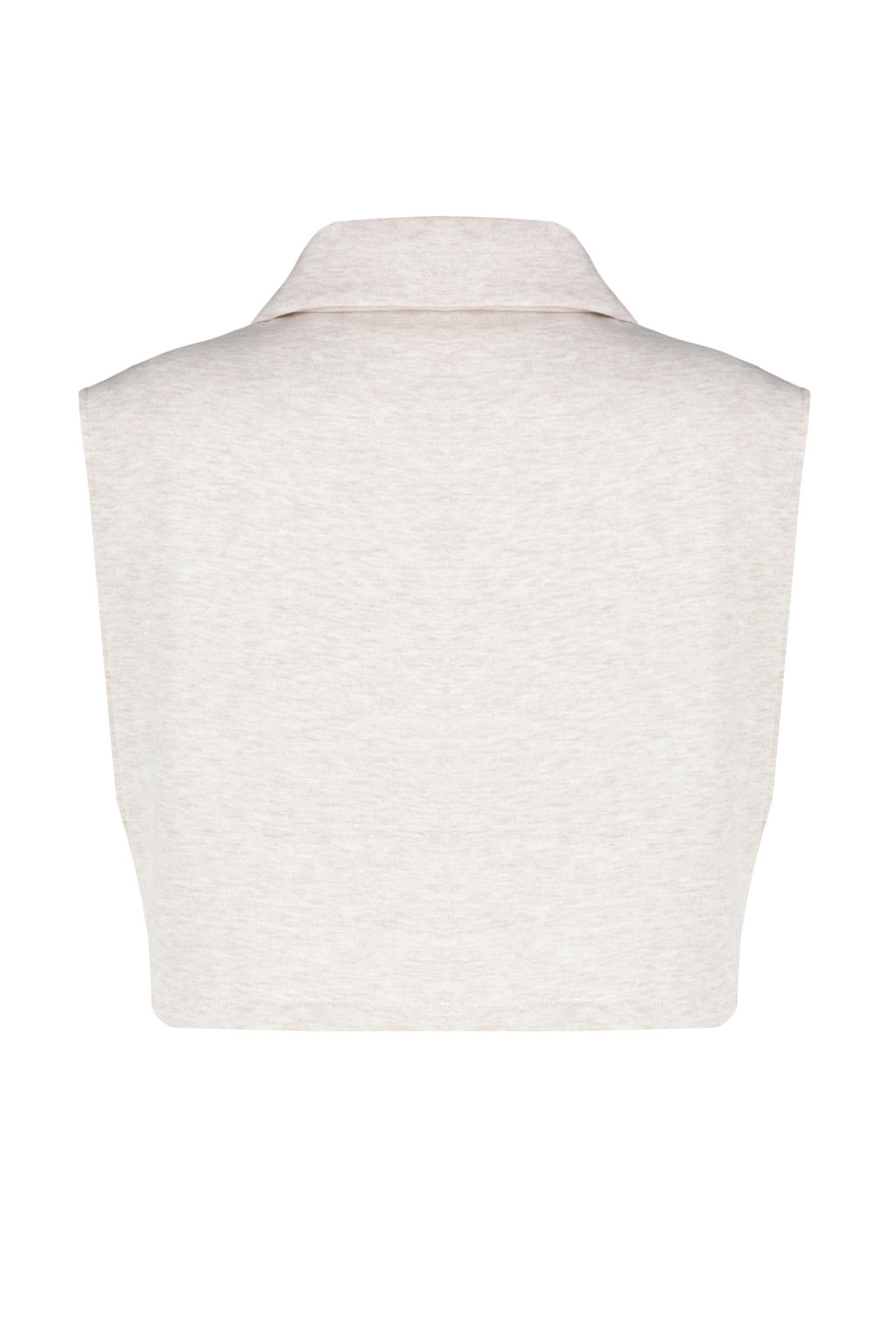 Bej Melanj Relaxed/Rahat Kal?p Fermuarl? Dik Yaka Ay Kol Kal?n Yelek TWOSS24YE00011