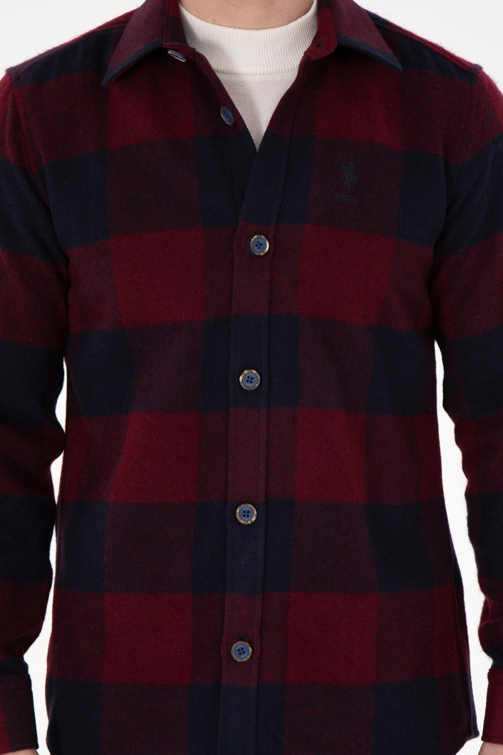 Мужская бордовая рубашка с длинным рукавом Неожиданная скидка в корзине - U.s. polo assn фото 6