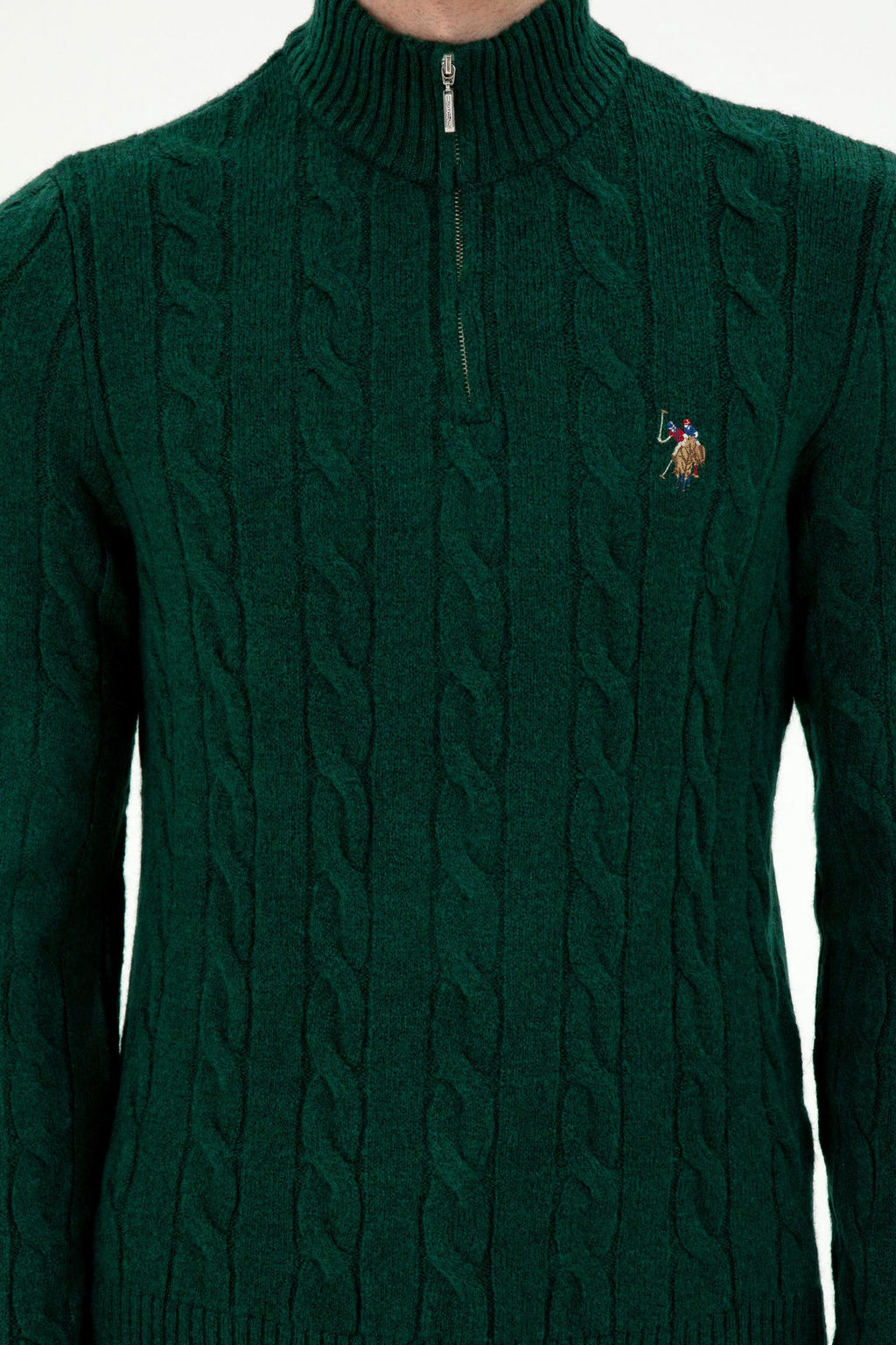 Мужской темно-зеленый свитер - U.s. polo assn фото 6