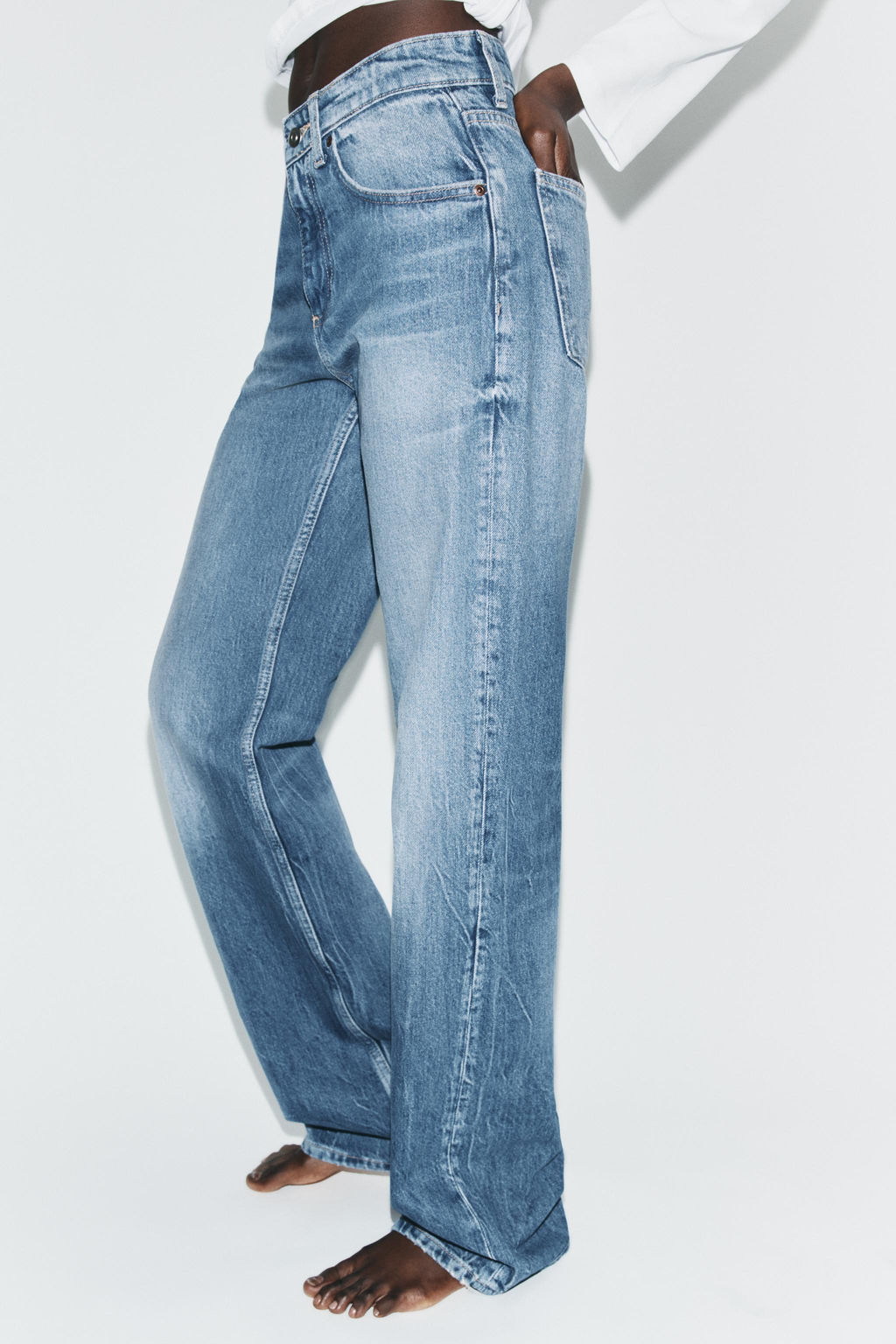 TRF WIDE-LEG HIGH-WAIST JEANS - Zara фото 11