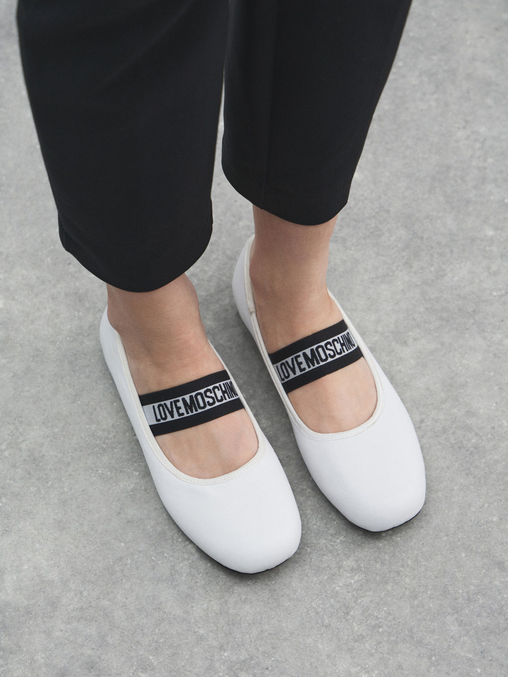 Балетки мэри-джейн LOVE MOSCHINO BALLET LOVE Артикул 4402219, белый  фото 6