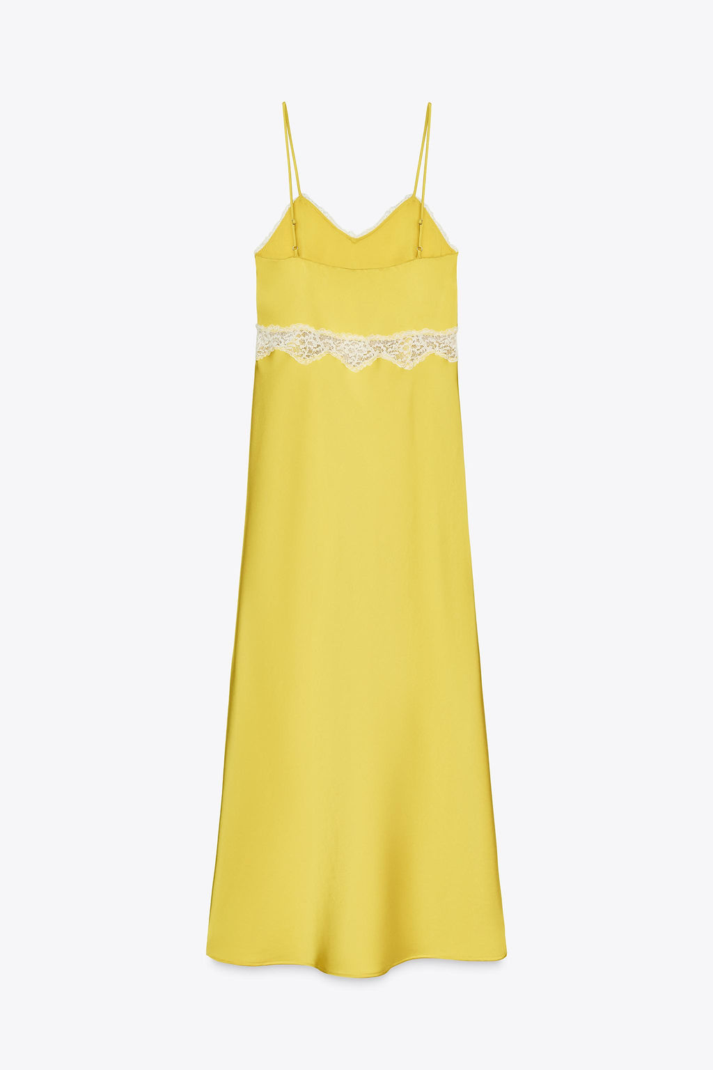 LACE TRIM CAMISOLE MIDI DRESS - Zara фото 9