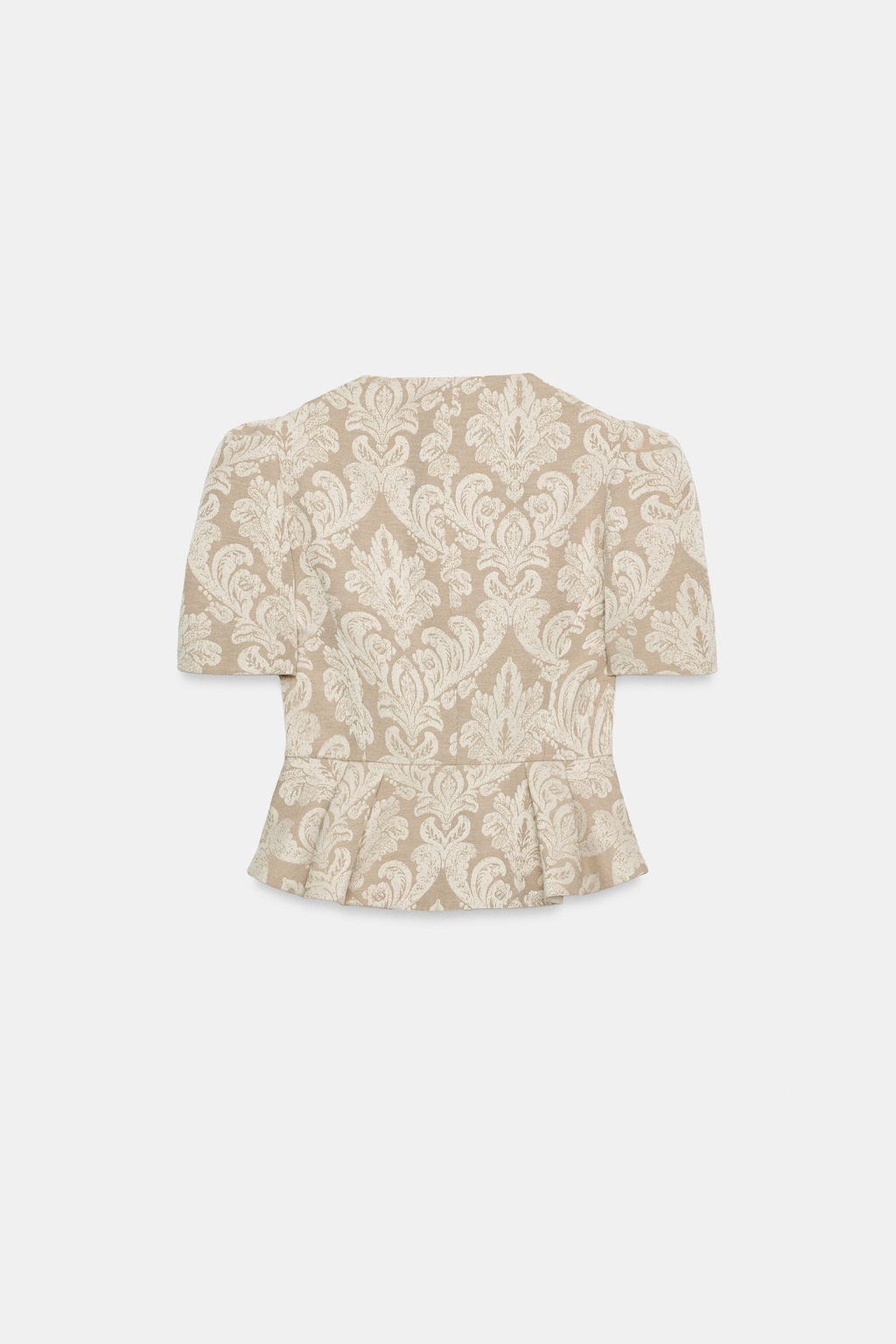 BLAZER PEPLUM JACQUARD / Crudo / Beige - Zara фото 5