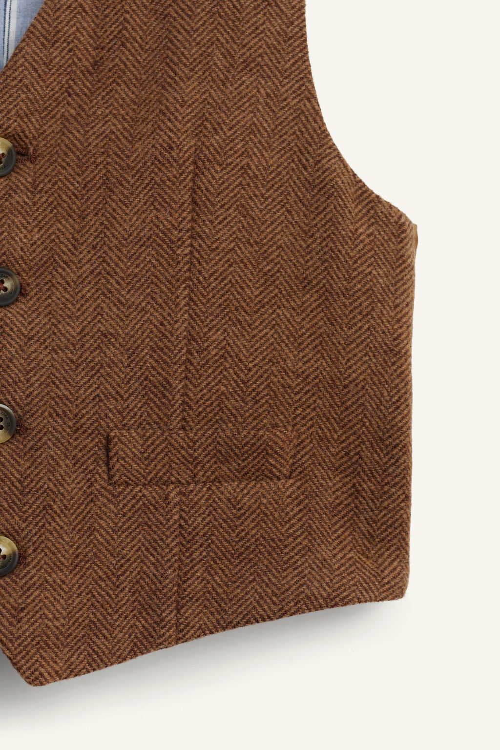 LIMITED EDITION HERRINGBONE WAISTCOAT WITH WOOL - Zara фото 6