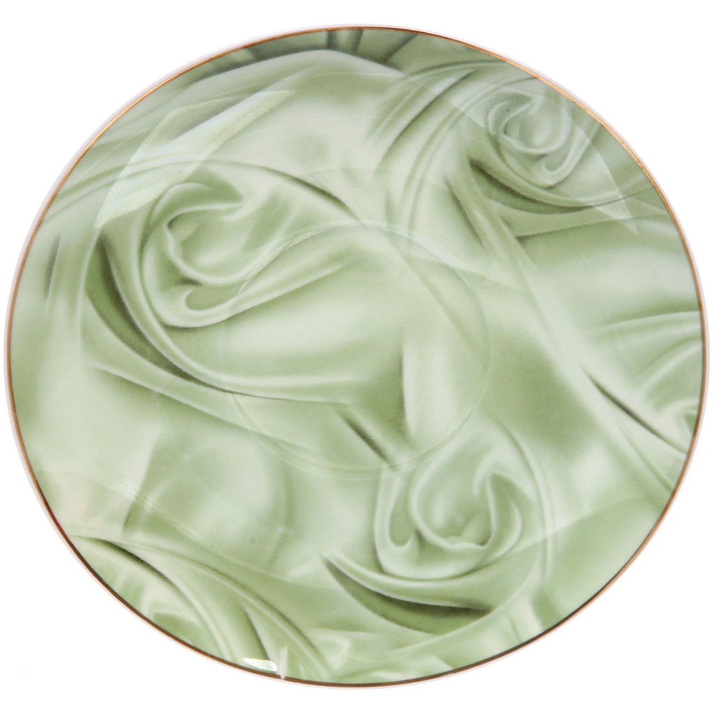 Чайная пара "Поэзия" (кружка 220мл, блюдце,ложка) зеленая