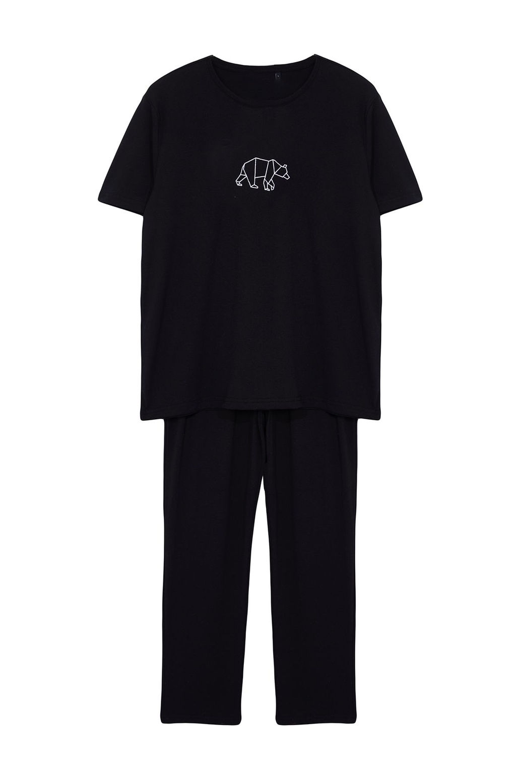 TRENDYOL MAN Siyah Regular Fit Nak?sl? Orme Pijama Tak?m? TMNAW25PT00023 - Trendyolmilla фото 4