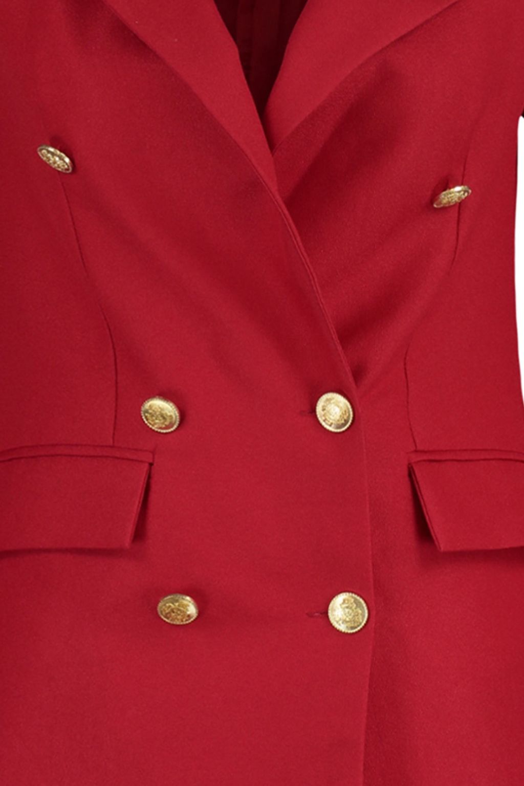 K?rm?z? Oversize Dokuma Astarl? Kruvaze Kapama Dugme Detayl? Ceket TWOSS20CE0024