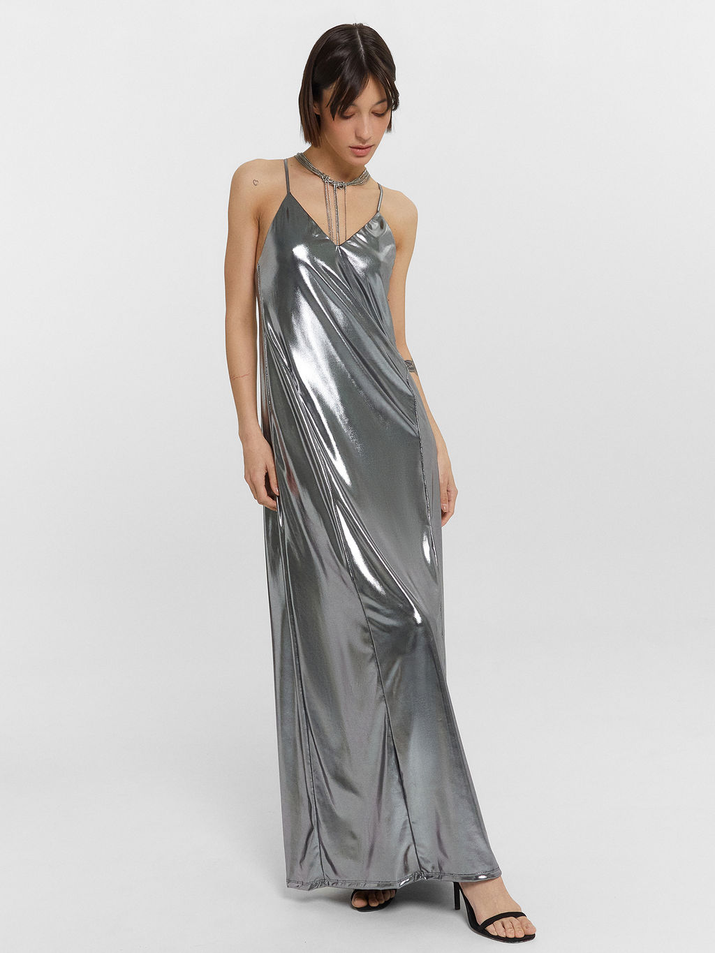 Сарафан женский серебристый - Mark formelle фото 7