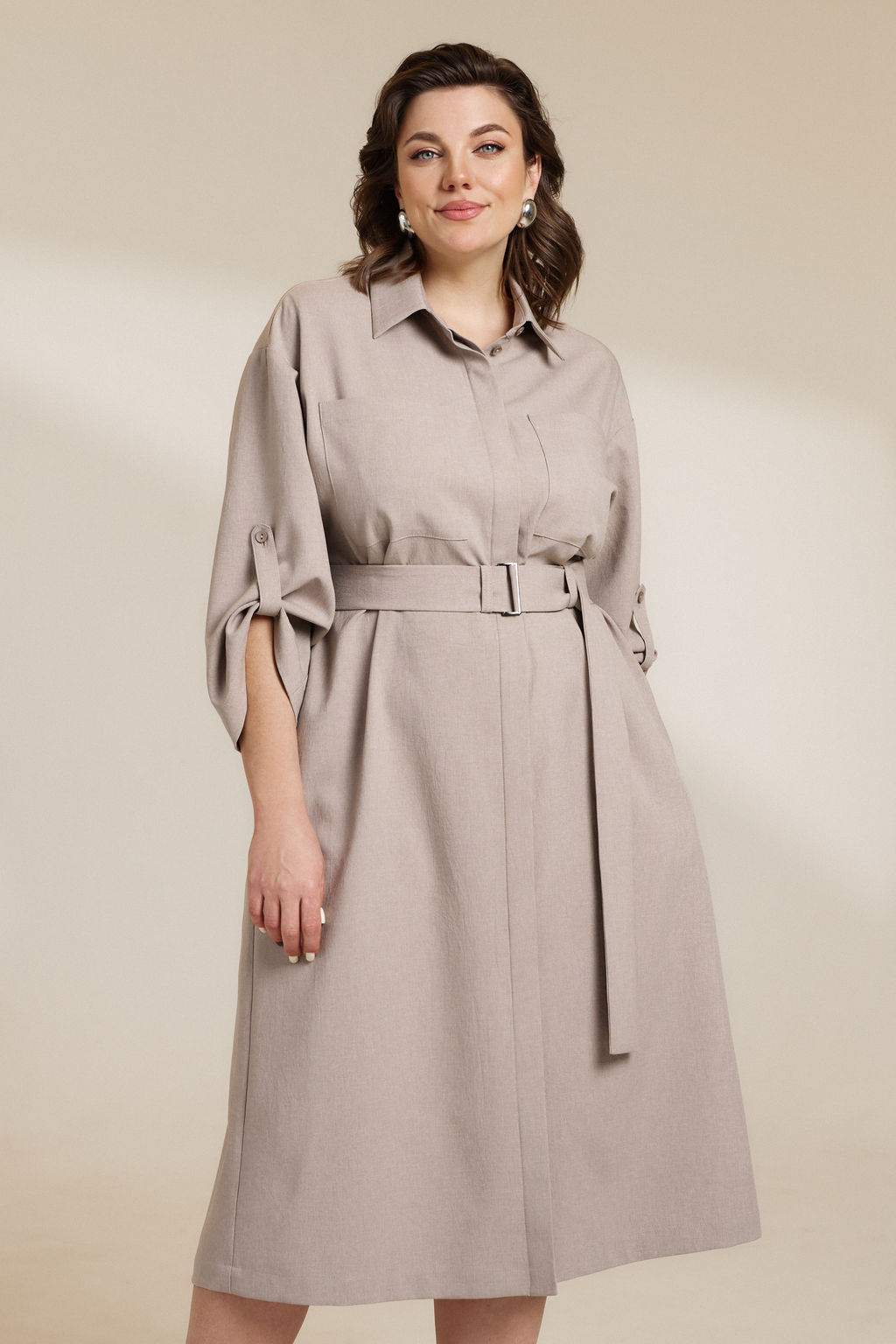 Платье 0857 бежевый - Diliafashion фото 4