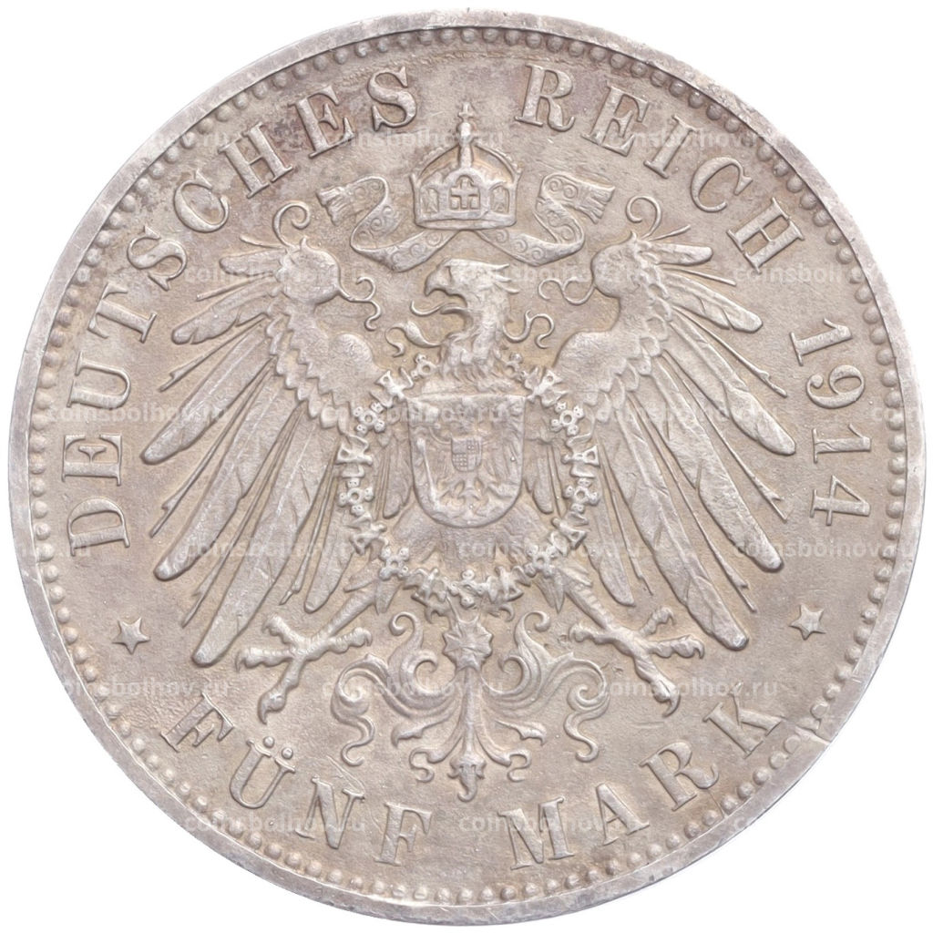 5 марок 1914 года E Германия (Саксония)