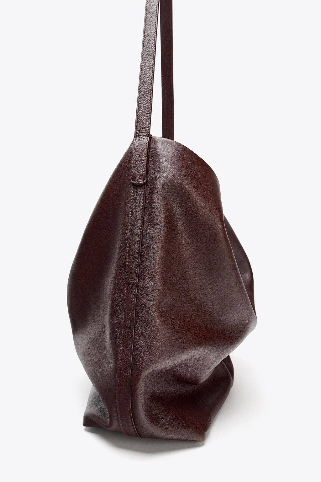 DOUBLE COMPARTMENT LEATHER BUCKET BAG - Zara фото 8
