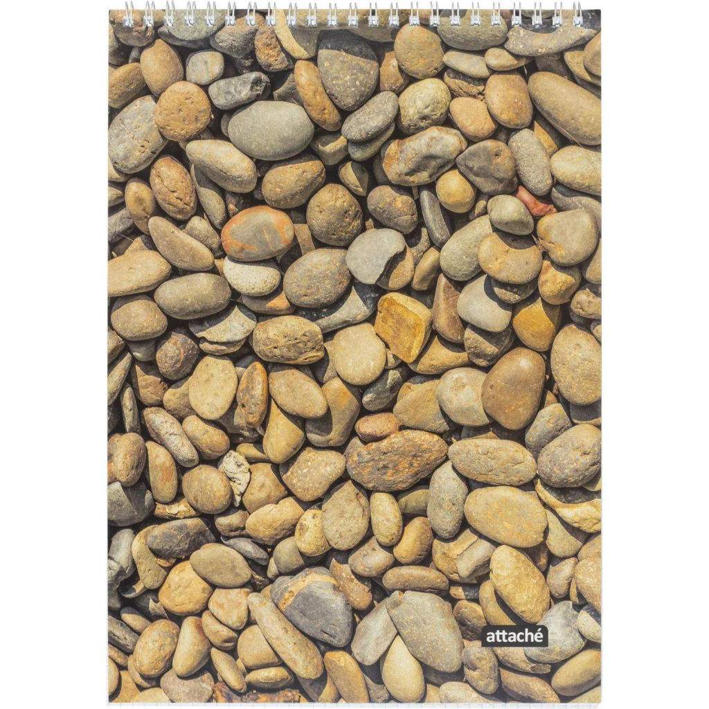 Блокнот А4 80л Attache Текстуры природы Камешки клетка, греб, ВД-лак фото 2