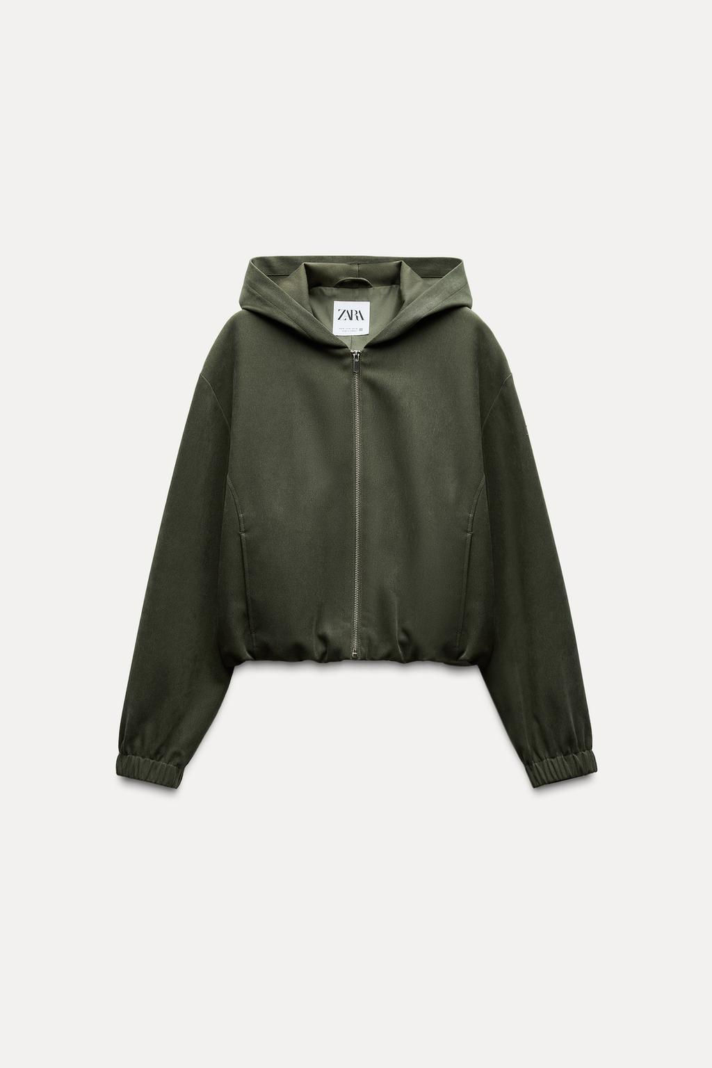 TEXTURED BOMBER JACKET WITH HOOD - Zara фото 9