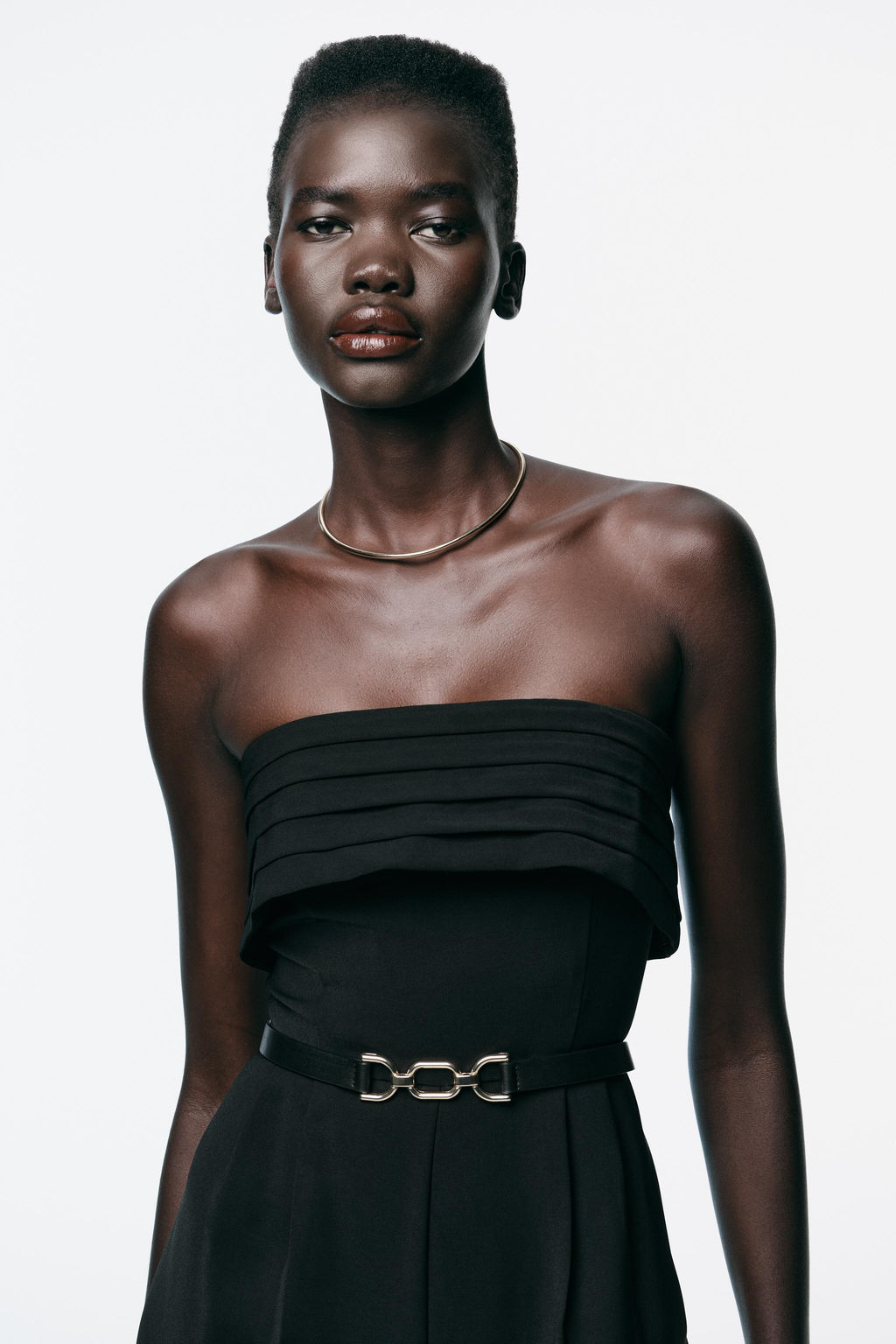 CREPE BUSTIER JUMPSUIT WITH BELT - Zara фото 4