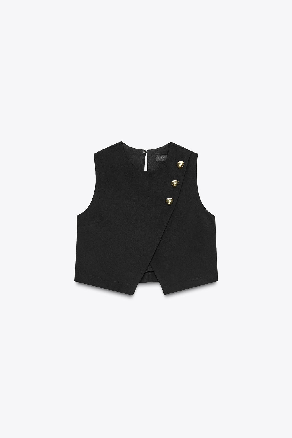 GOLD BUTTON CROSSOVER TOP - Zara фото 18
