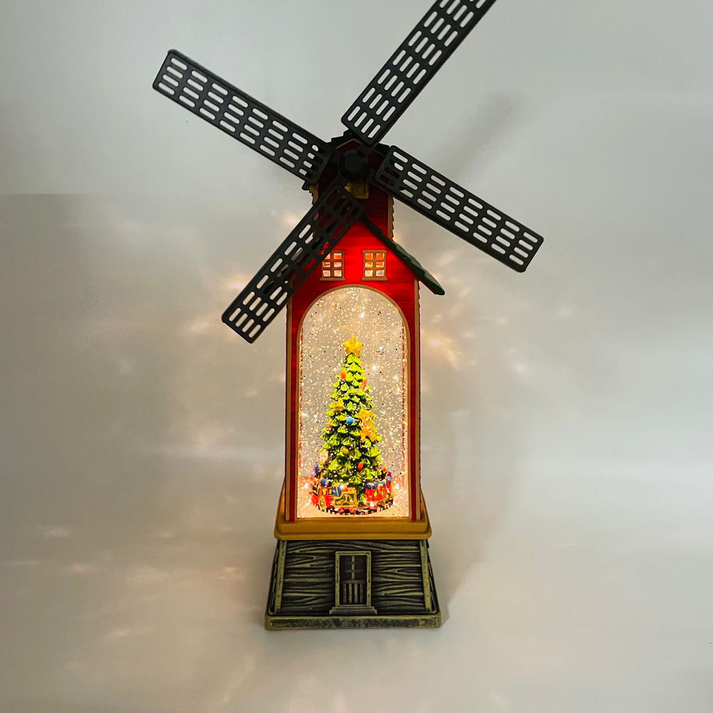 Новогодний декор Мельница стекло - Елка 28 см (арт. WDL-23023B) - Ип лебедев о.ю фото 2