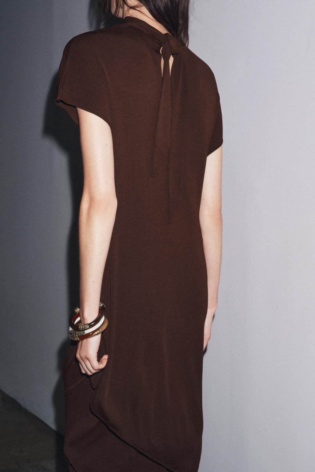 MIDI TUNIC DRESS WITH BOW - Zara фото 8
