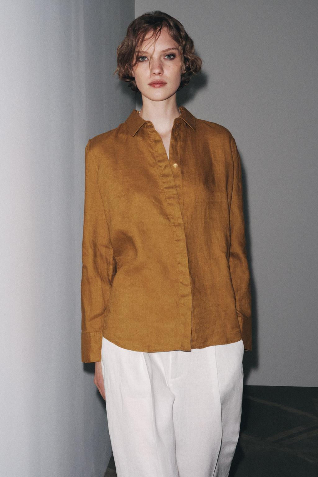 ZW COLLECTION 100% LINEN SHIRT - Zara фото 22