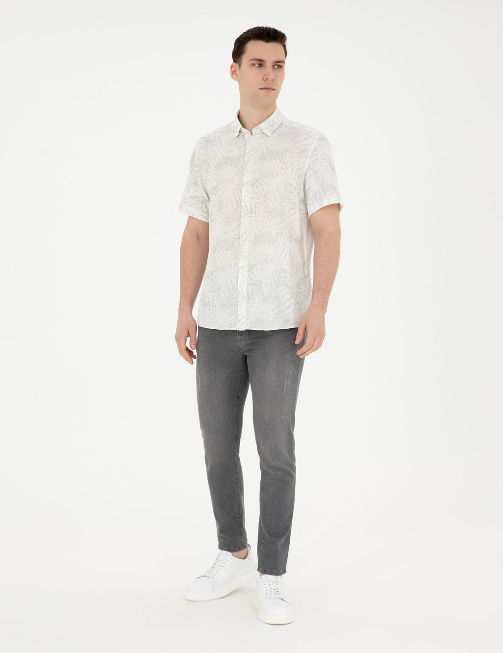 Рубашка Pierre Cardin Regular Fit зеленая короткий рукав