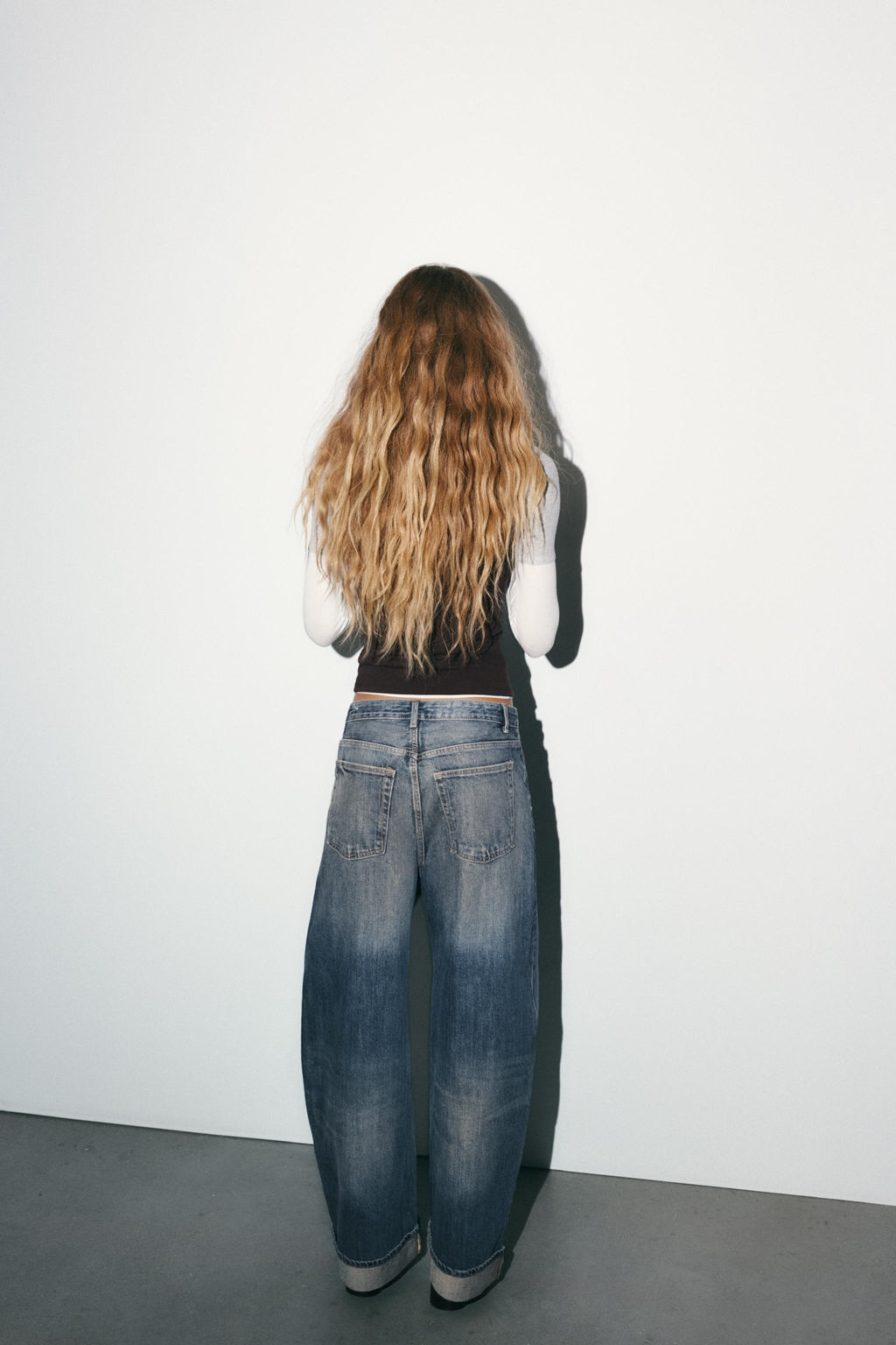 JEANS TRF BAGGY FOLDED  TIRO MEDIO / Azul - Zara фото 5