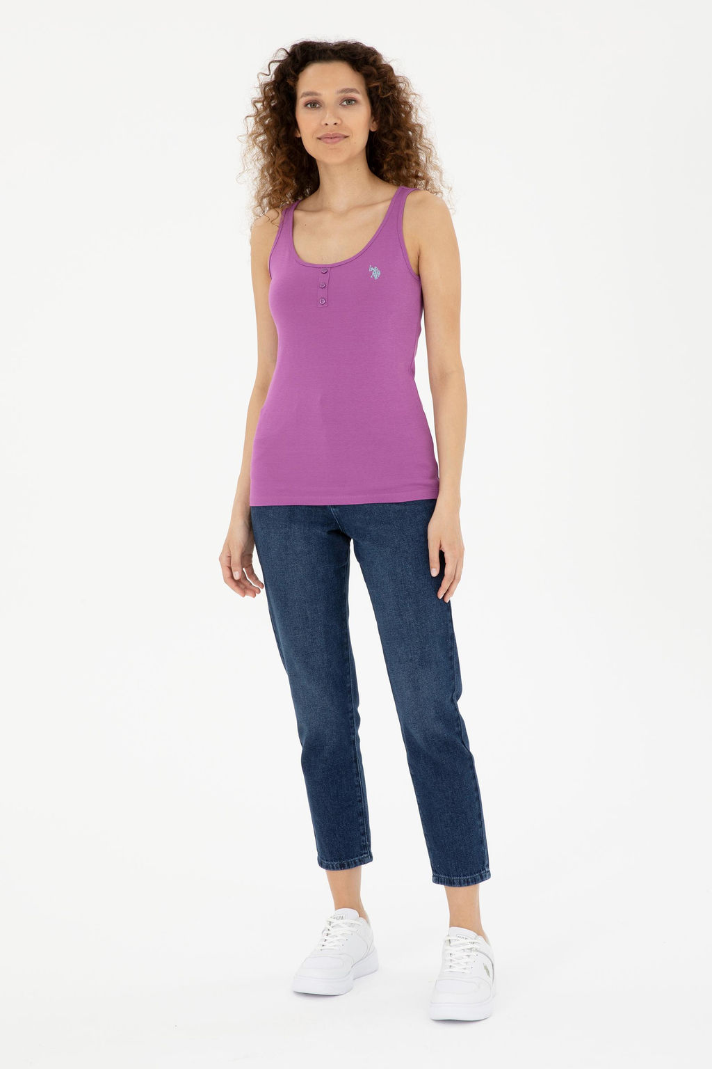 Женская фиолетовая базовая футболка - U.s. polo assn фото 4