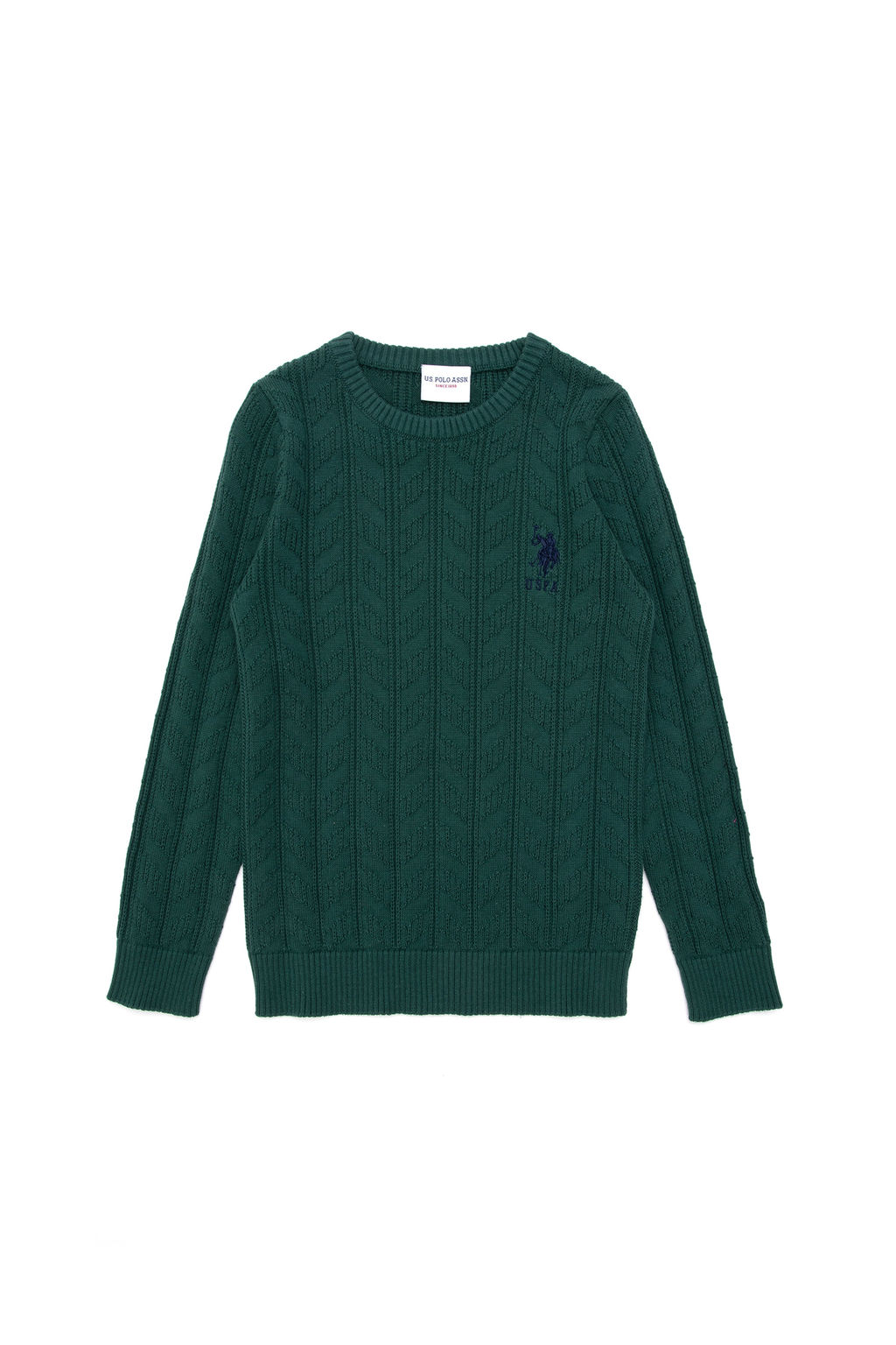 Темно-зеленый базовый свитер для мальчика - U.s. polo assn фото 6
