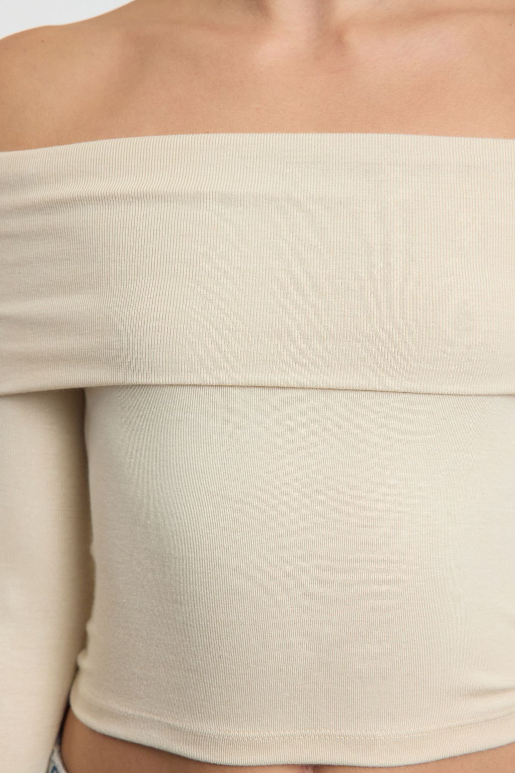 Tas Carmen Yaka Crop/K?sa Esnek Orme Bluz TWOAW25BZ00008