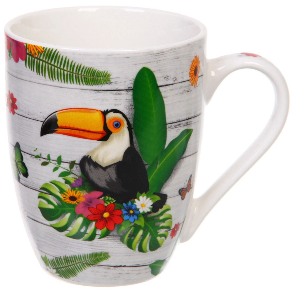 Цена за 2 шт. Кружка керамическая 350мл "Экзотические птицы"