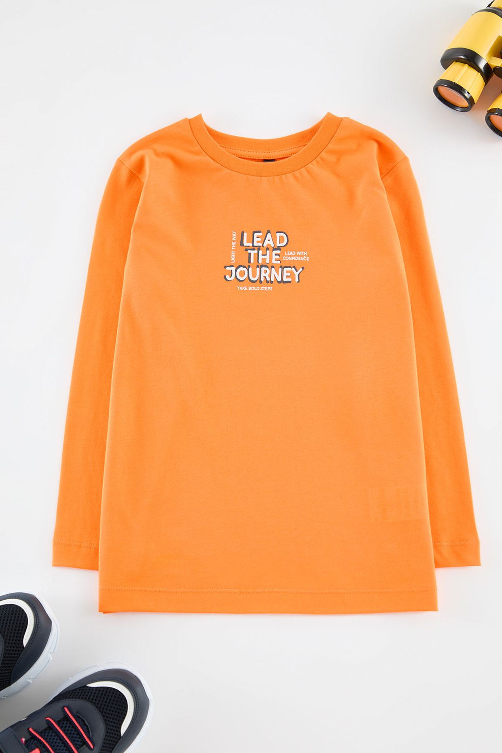 Turuncu Erkek Cocuk S?rt Bask?l? Orme T-Shirt TKDAW25TS00033 - Trendyolmilla фото 3