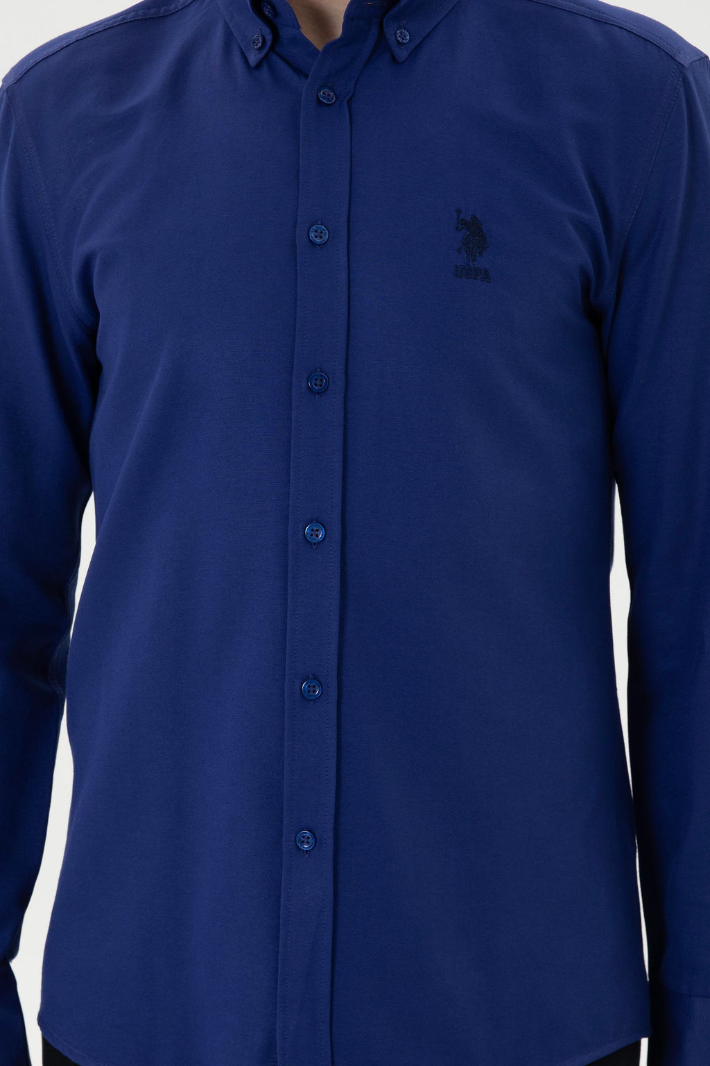Мужская синяя длинная рубашка базовая рубашка скидка в корзине - U.s. polo assn фото 6