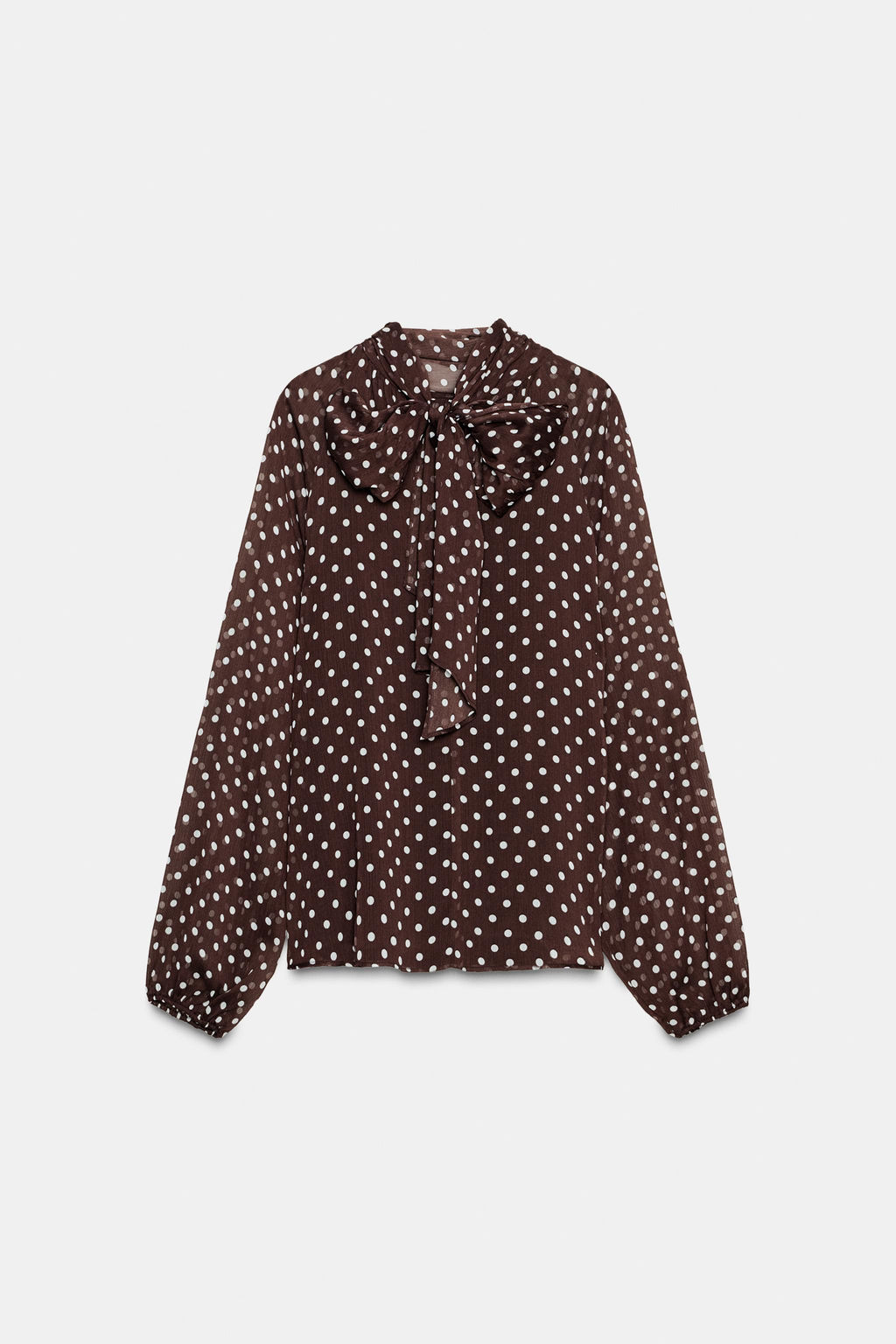 POLKA DOT BLOUSE WITH BOW - Zara фото 9