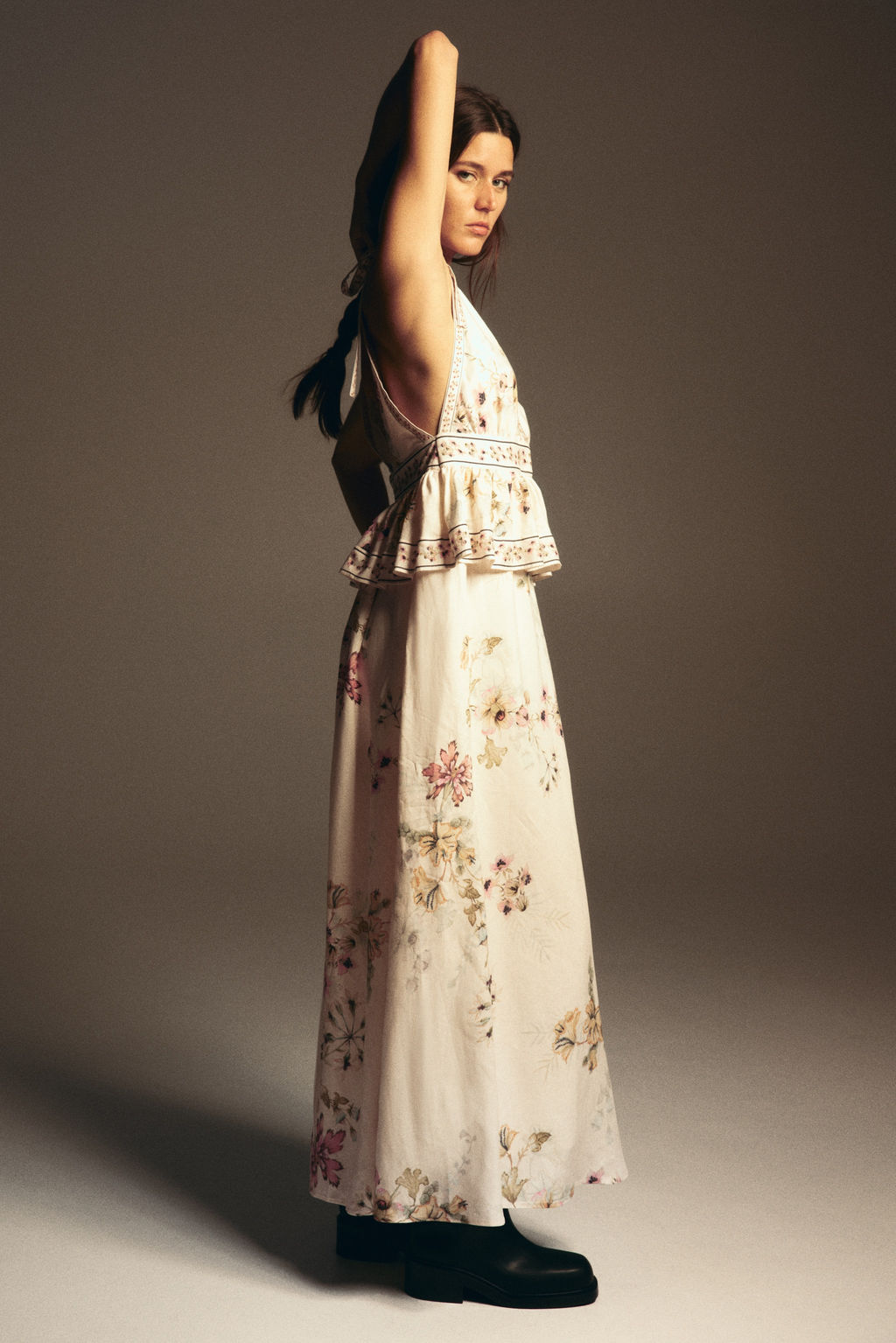 Vestido en mezcla de lino con tirantes de lazo - H&m фото 4
