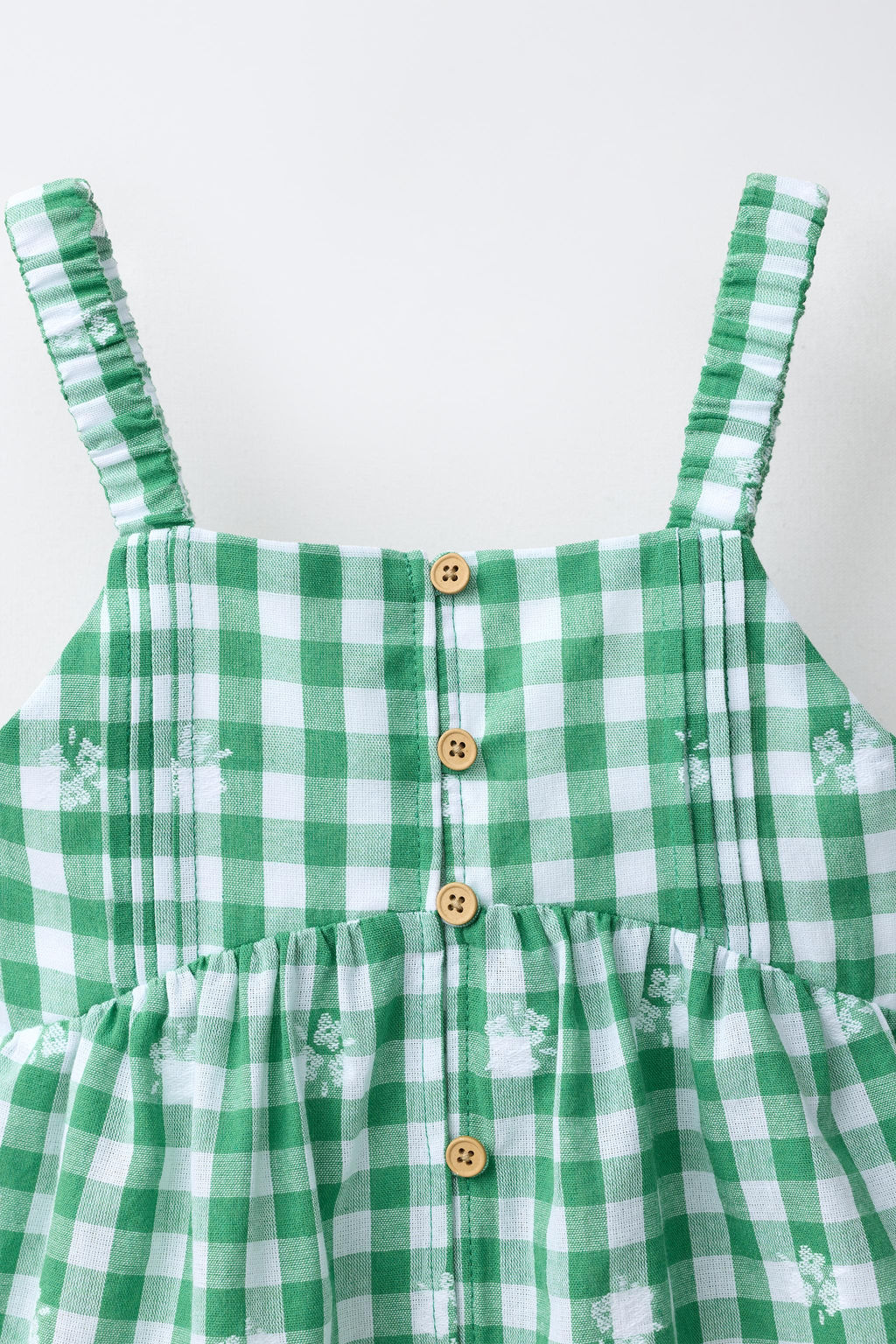 TOP BORDADOS CUADRO VICHY / Blanco / Verde