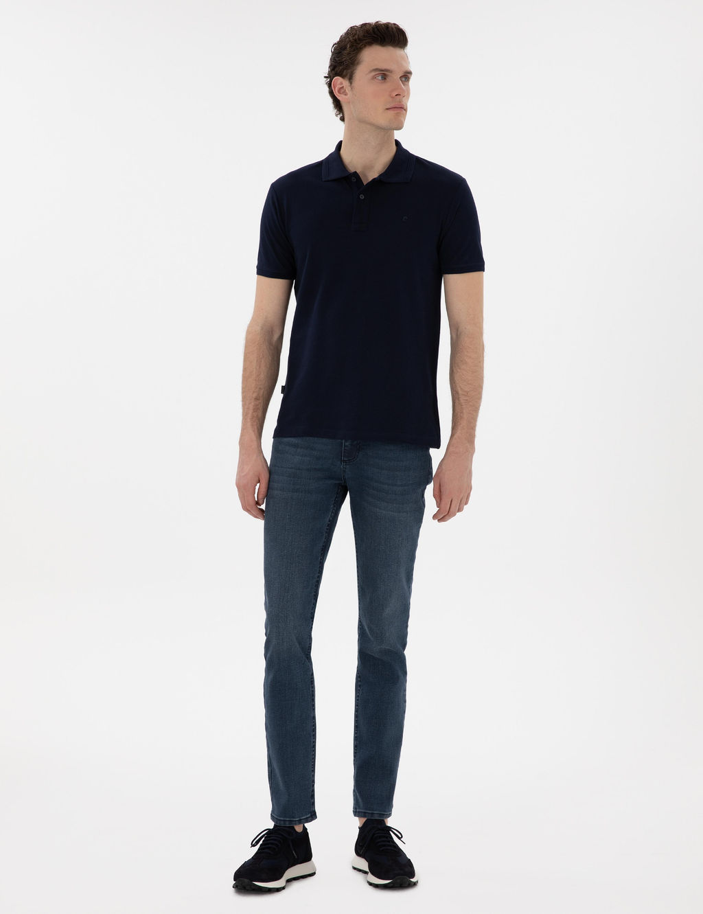 Lacivert Slim Fit K_vr_lmaz Polo Yaka Basic Ti__rt - Pierre cardin фото 4